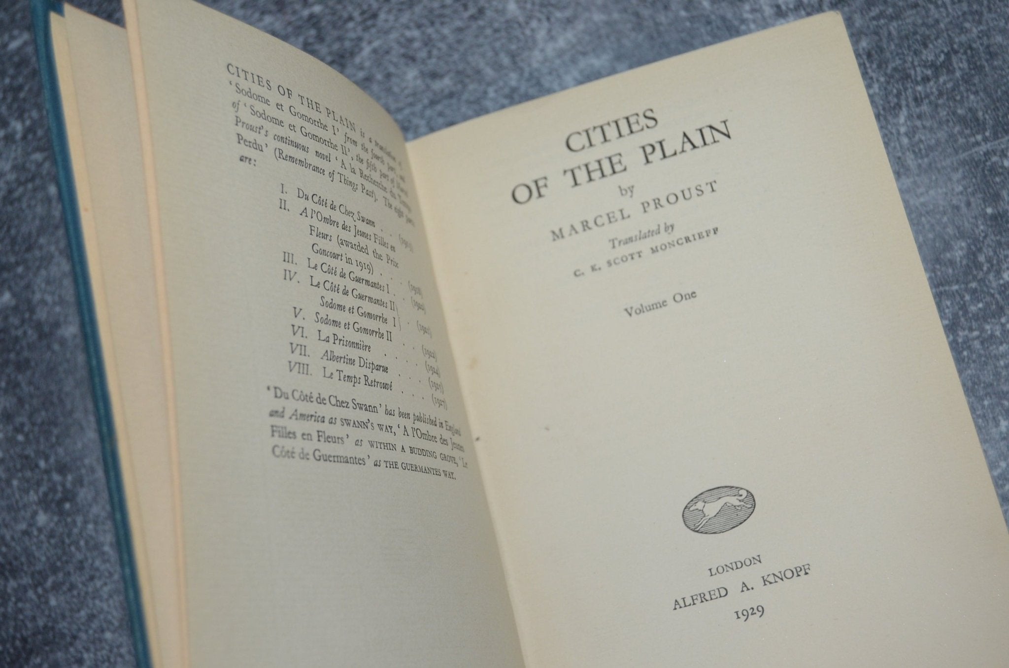 1929 Limited Edition – Cities of the Plain (Sodom and Gomorrah) by Marcel Proust - In Search of Lost Time - Brookfield Books