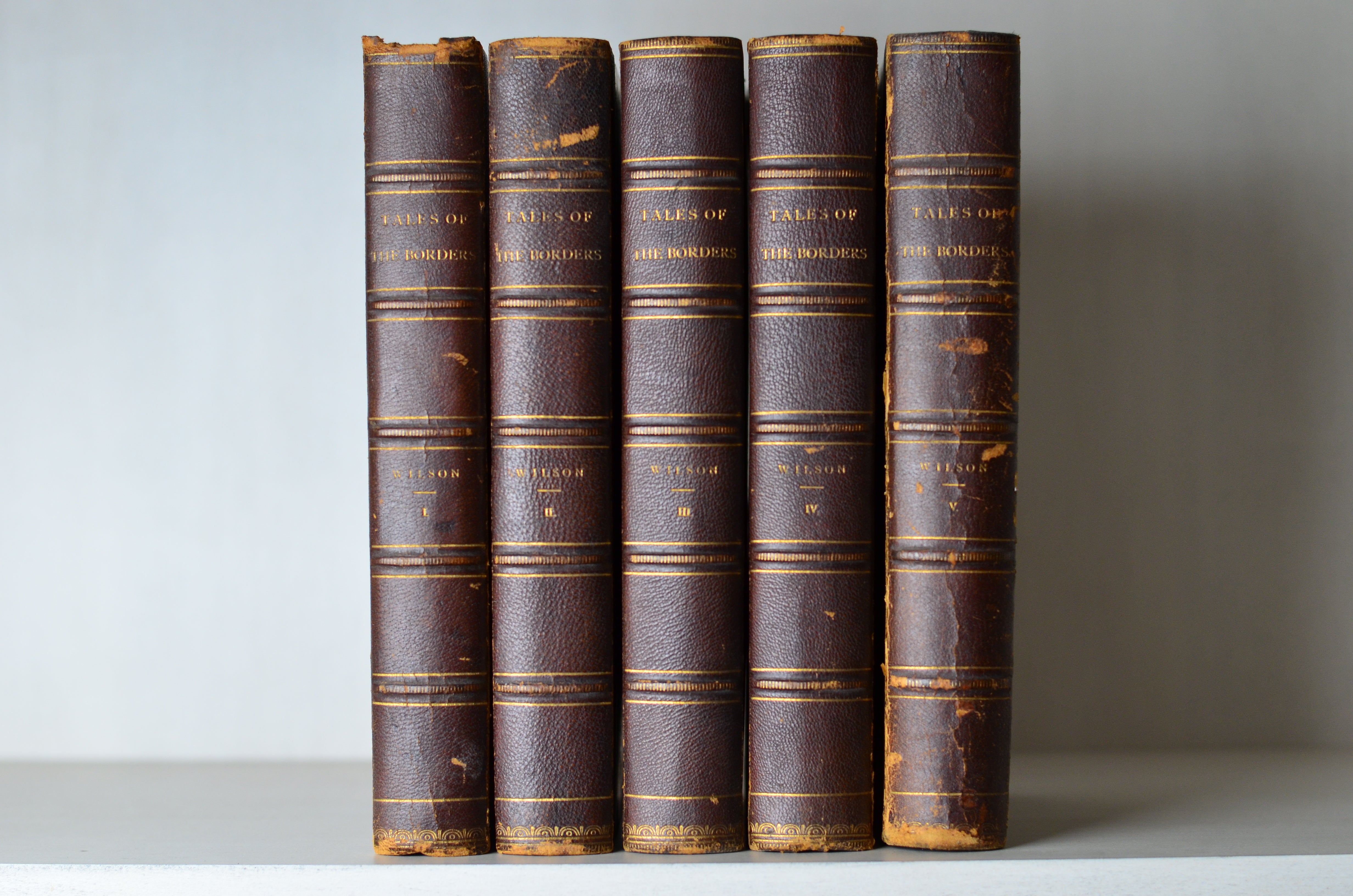 Antique Leather Bound Tales of the Borders and Scotland by John Mackay Wilson c. 1880