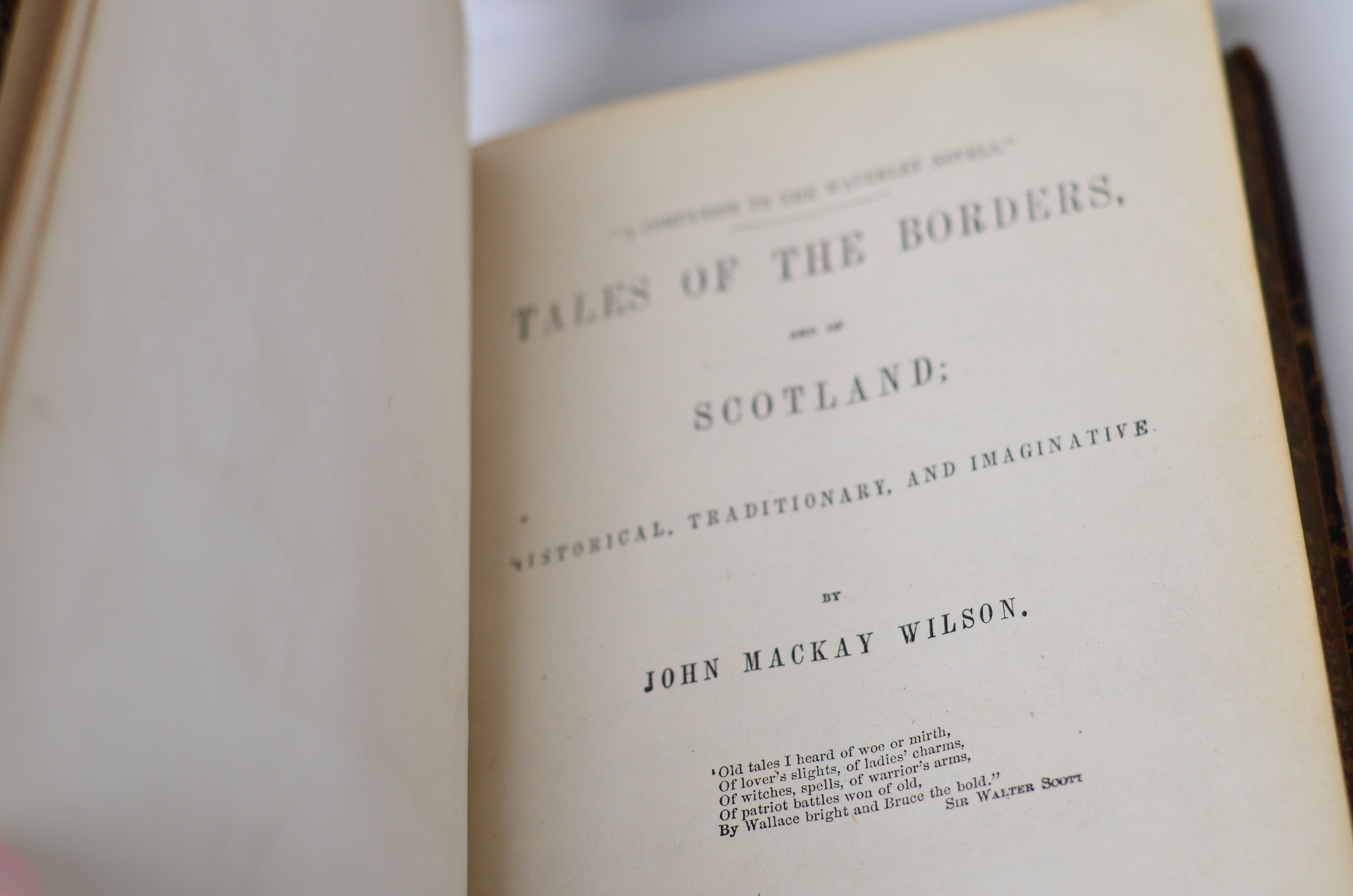 Antique Leather Bound Tales of the Borders and Scotland by John Mackay Wilson c. 1880