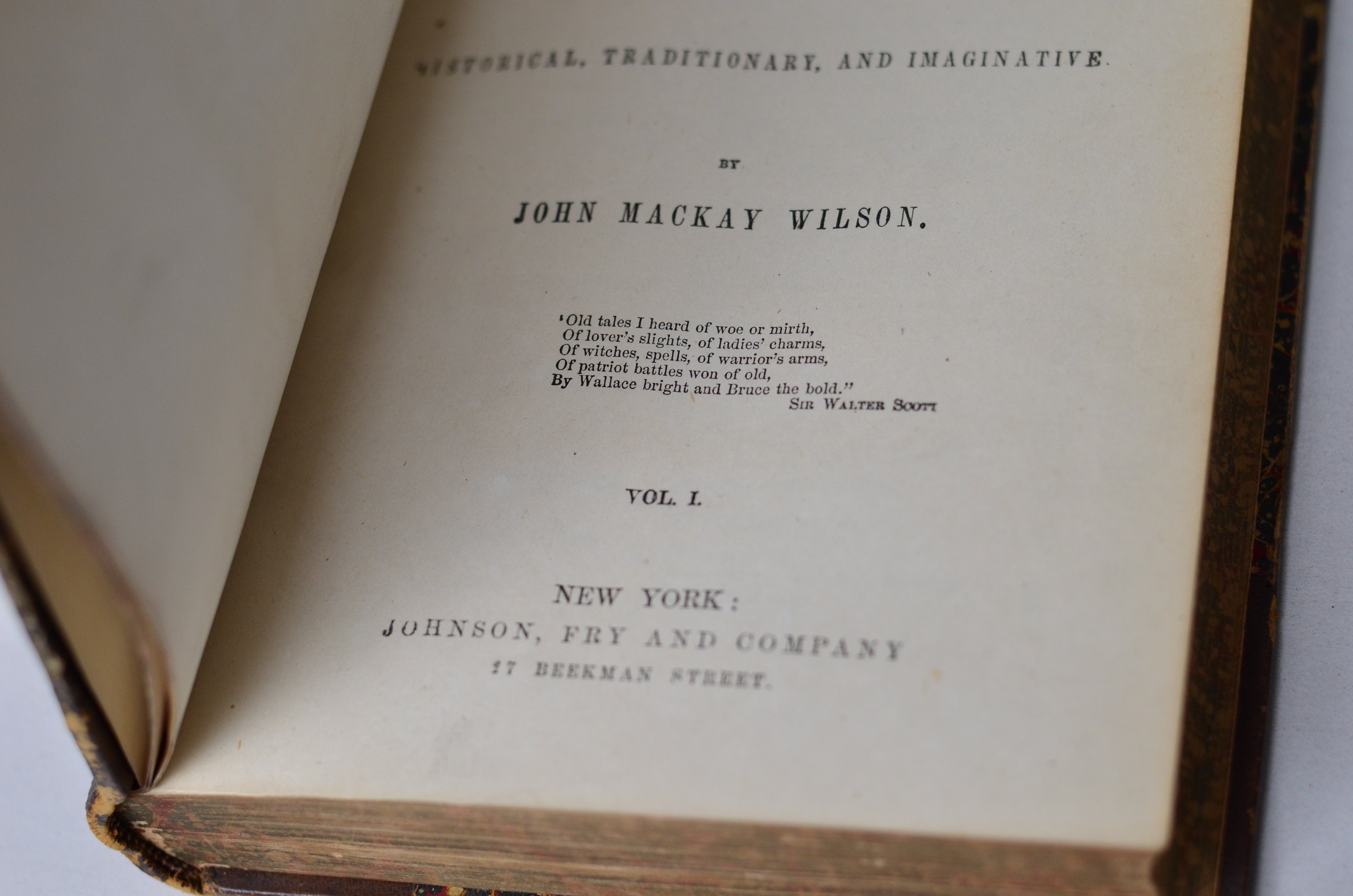 Antique Leather Bound Tales of the Borders and Scotland by John Mackay Wilson c. 1880