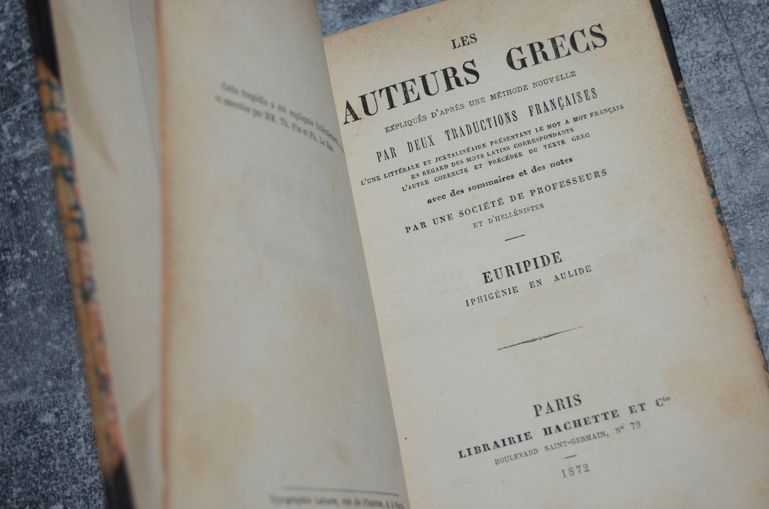 Antique Leather Bound Iphigenia in Aulis by Euripides 1872 – The Bacchae