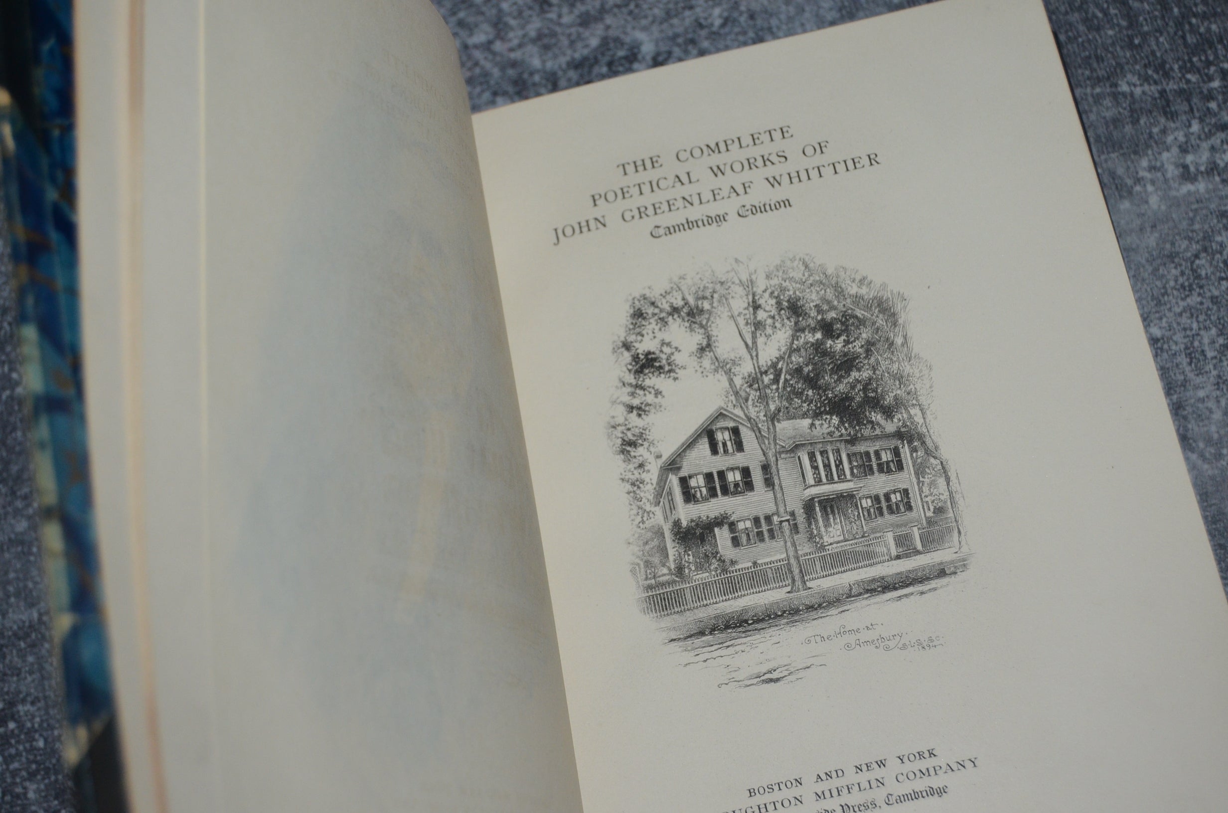 Antique Leather Bound Complete Poetical Works of John Greenleaf Whittier 1894