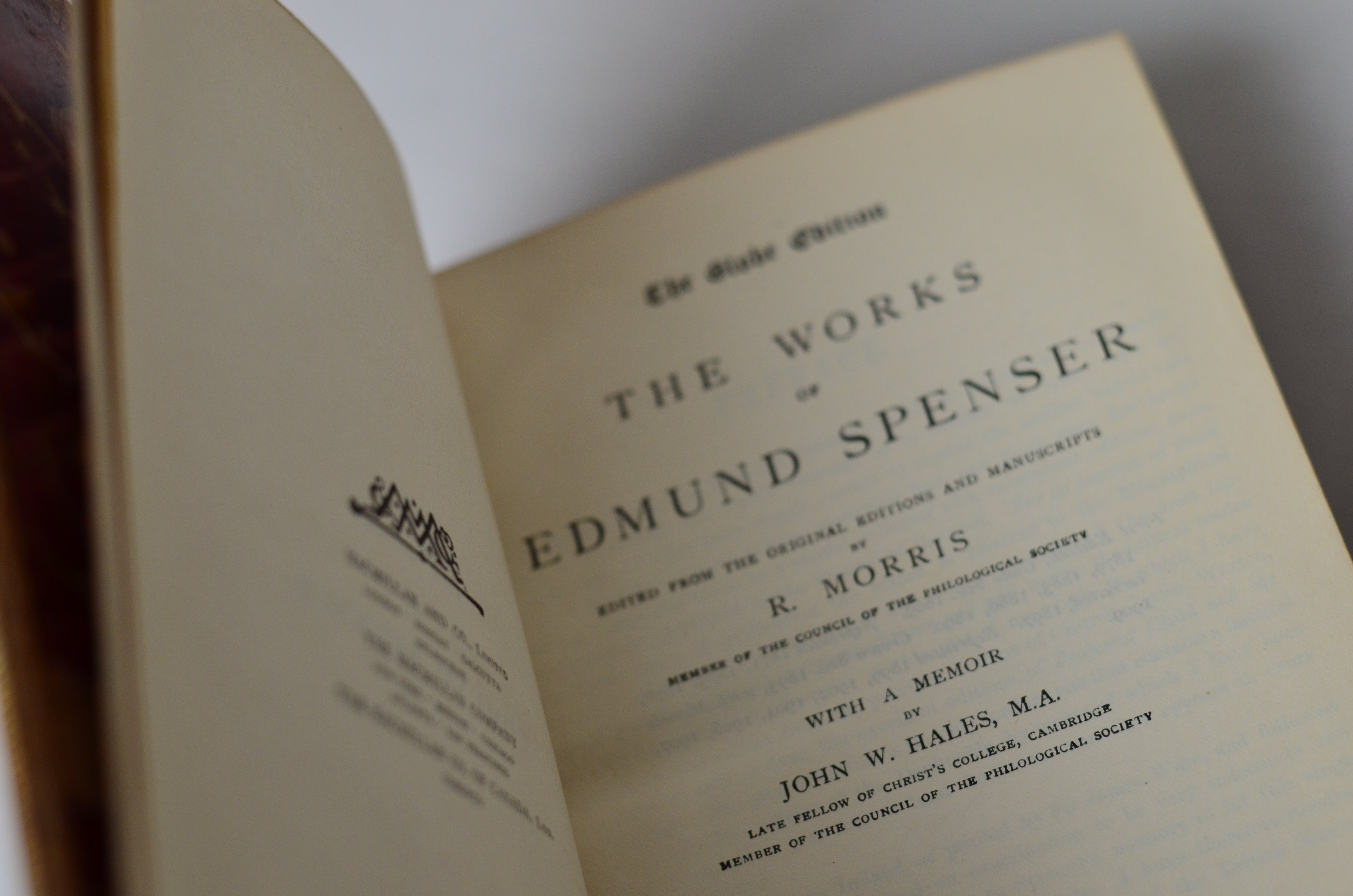 Antique Full Leather Tree Calf Binding The Works of Edmund Spenser 1909