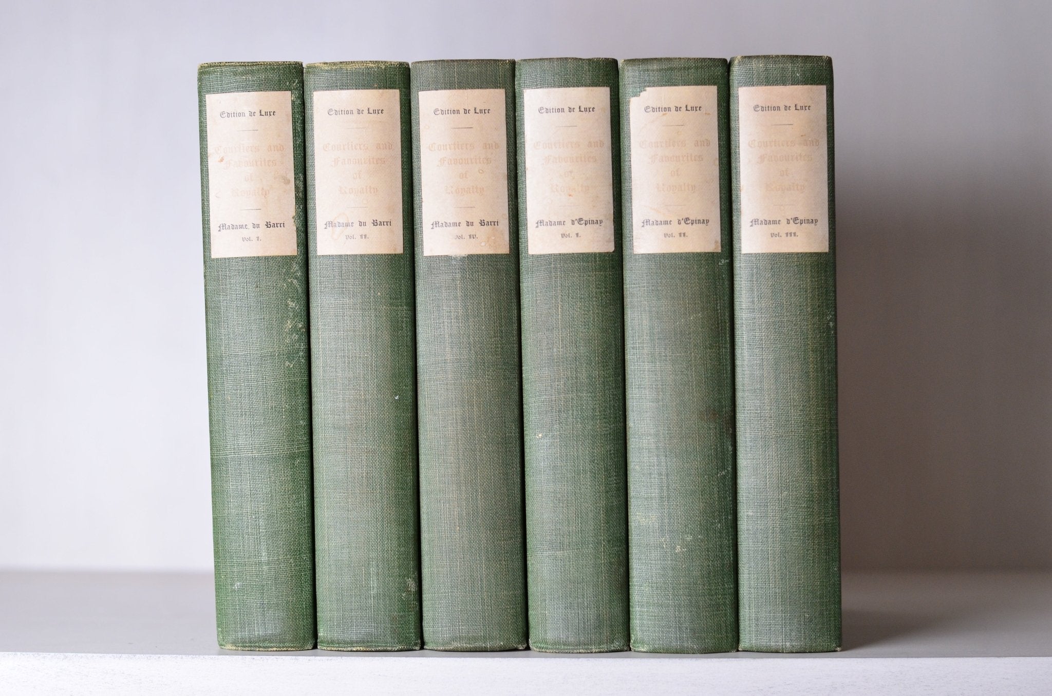 Antique Cloth Bound Book Decor - Green, Courtiers and Favorites of Royalty, Limited - Brookfield Books