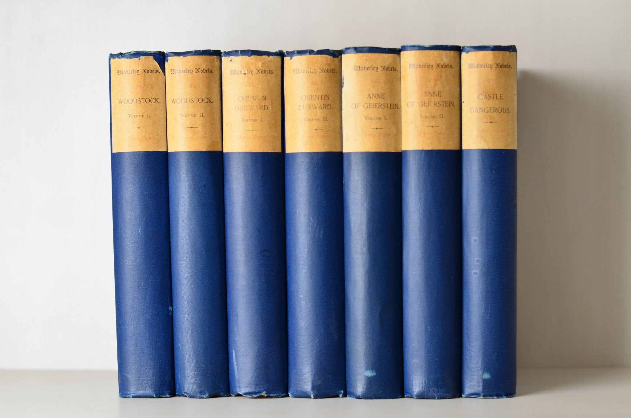 Antique Cloth Bound Book Décor - Royal Blue, Sir Walter Scott - Brookfield Books