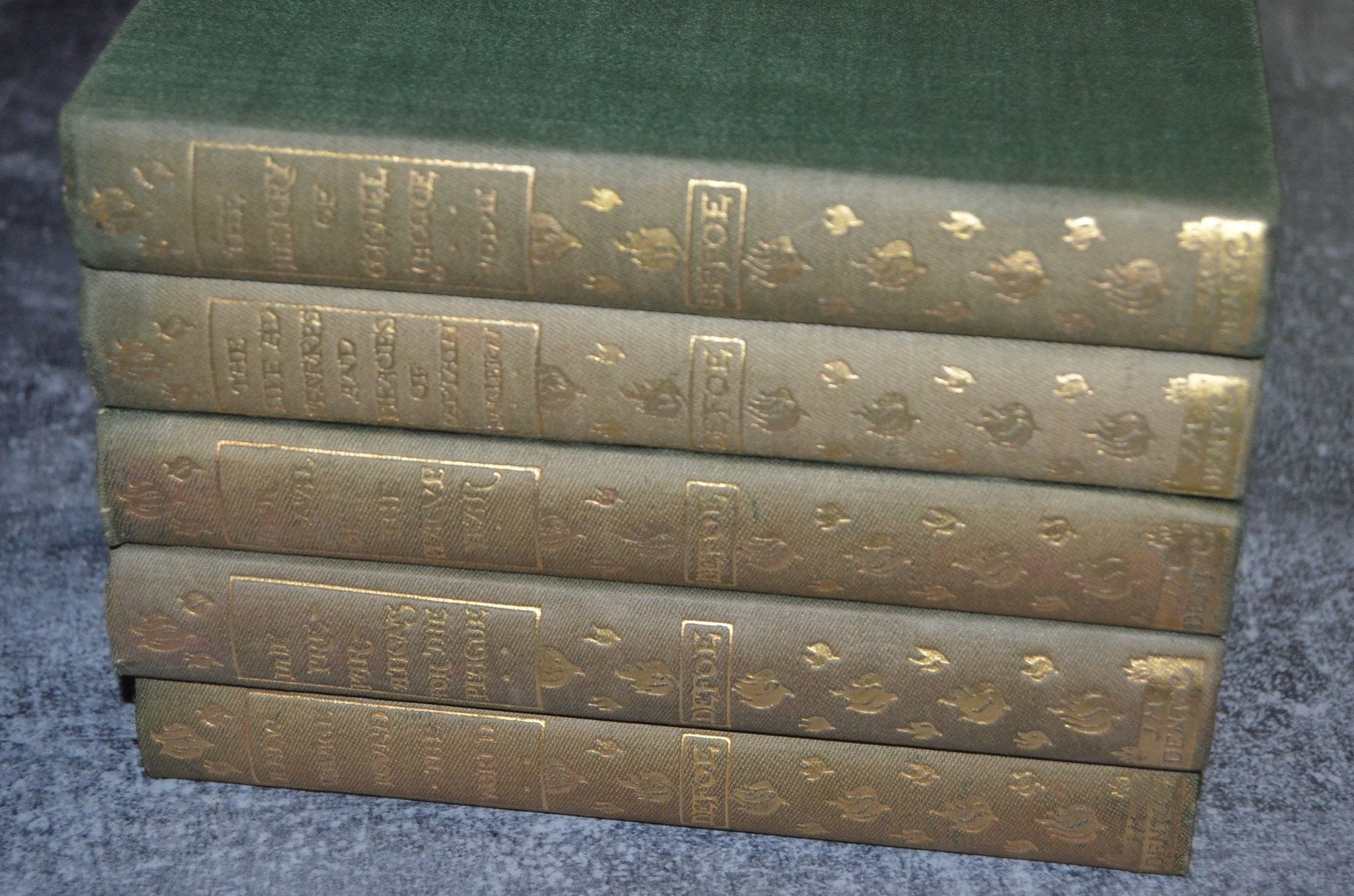 Antique Cloth Bound Set – Works of Daniel Defoe – J. M. Dent 1895 - Brookfield Books