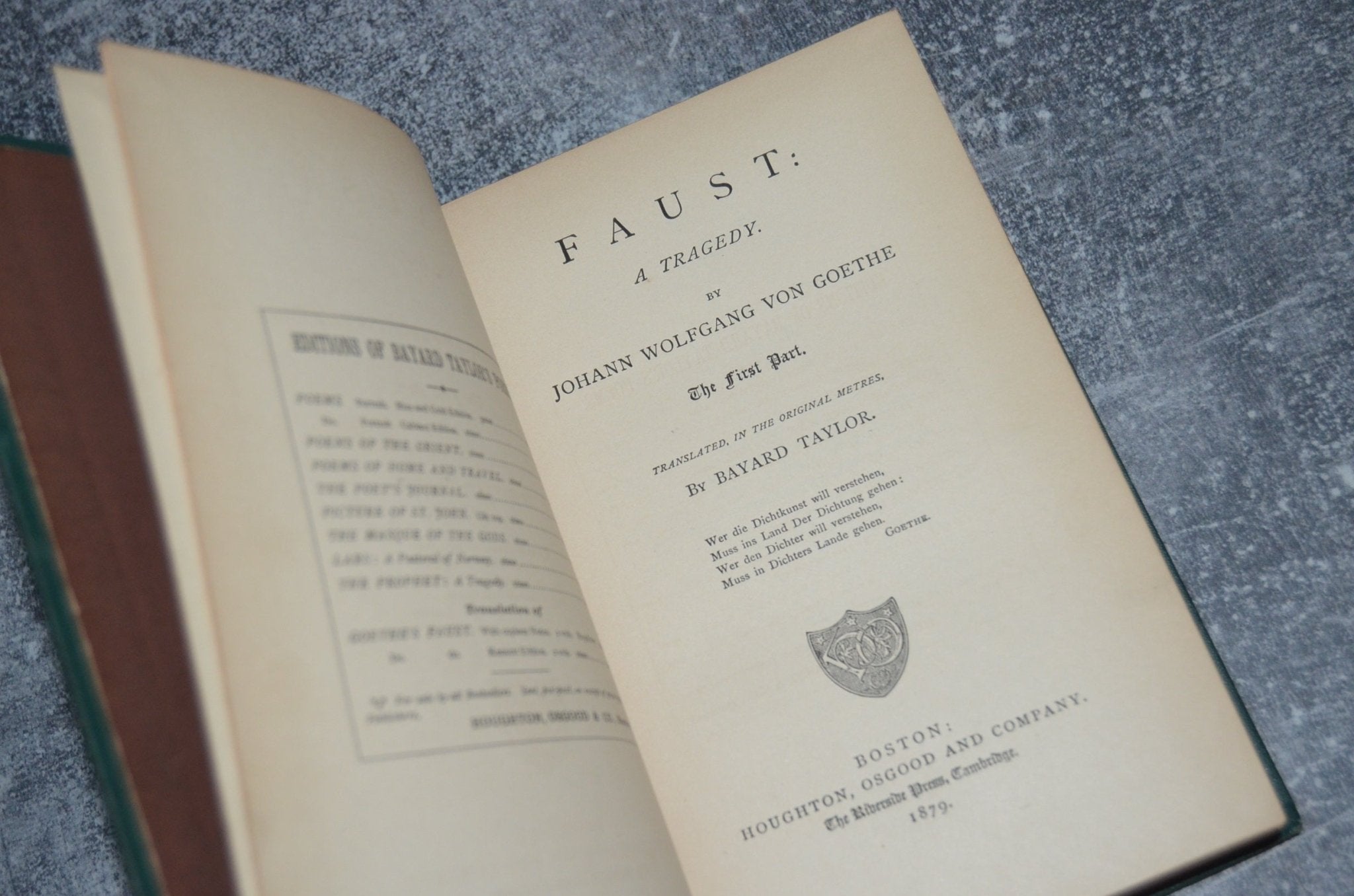 Antique Faust by Johann Wolfgang Von Goethe 1879 – Part I - Brookfield Books