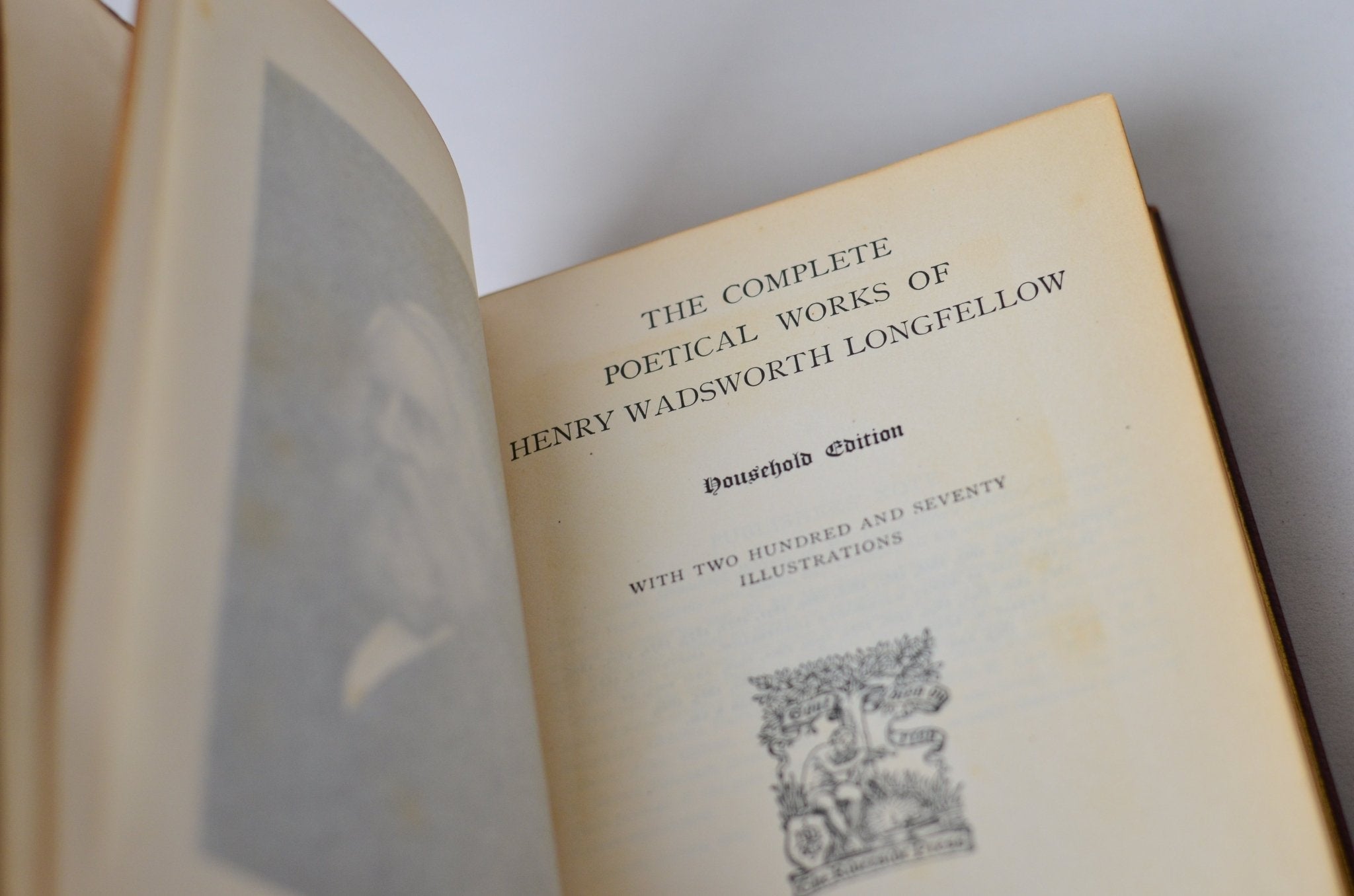 Antique Full Leather Bound Complete Poetical Works of Henry Wadsworth Longfellow 1902 - Brookfield Books