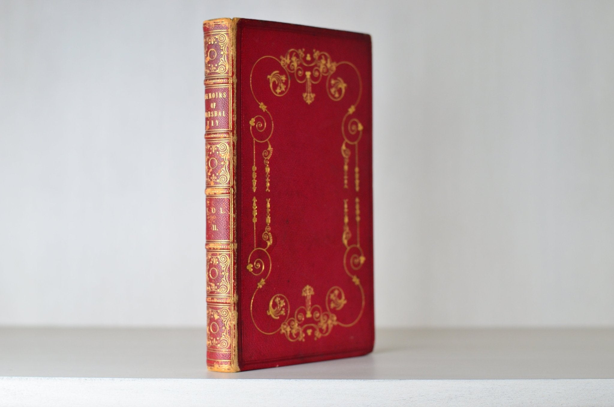 Antique Full Leather Bound Decorative Binding Memoirs of Marshal Ney 1834 - Brookfield Books