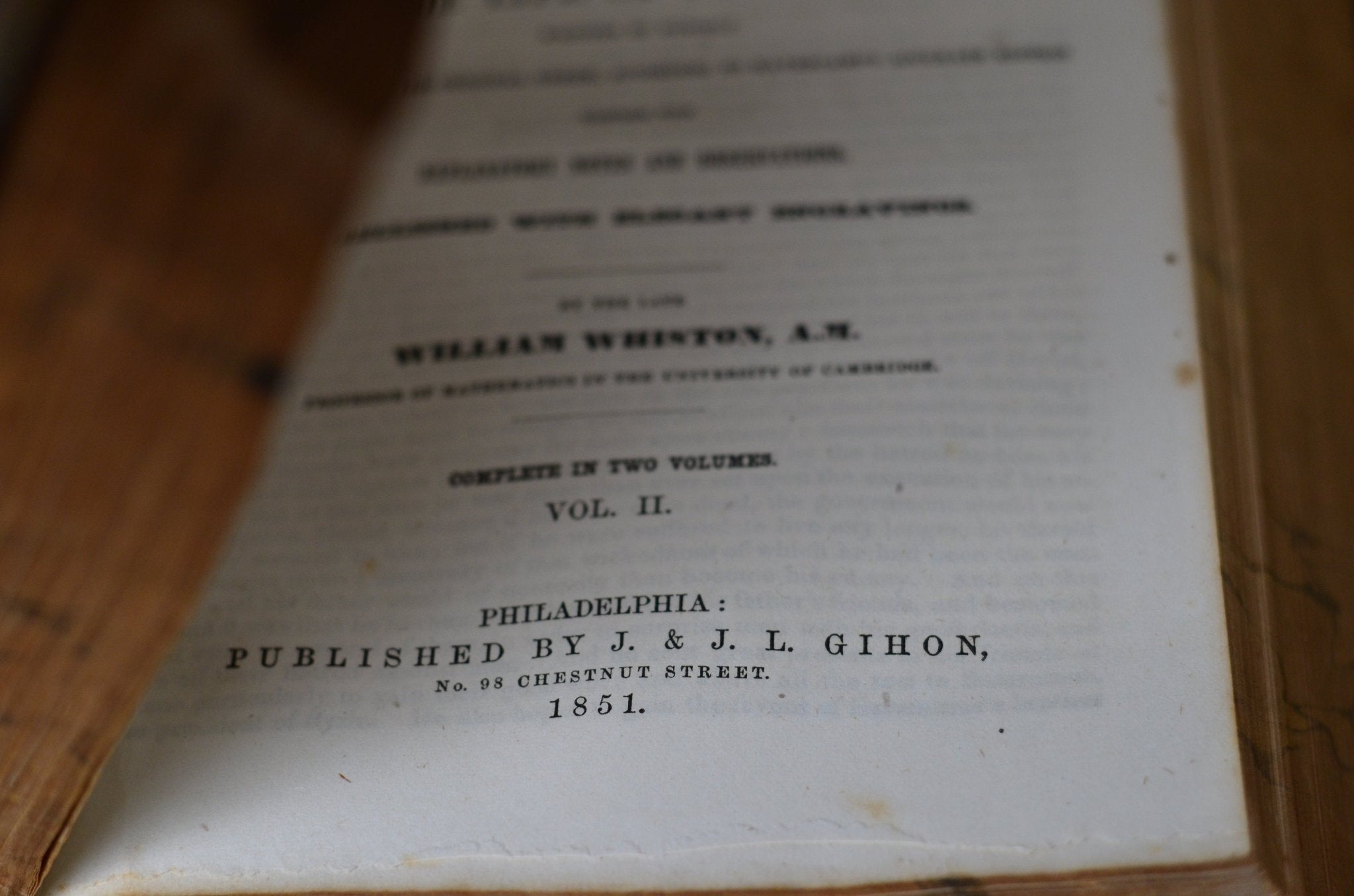 Antique Full Leather Bound Works of Flavius Josephus 1851 - Brookfield Books