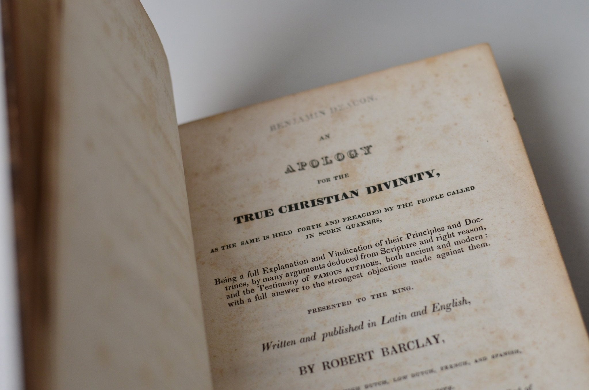 Antique Leather Bound An Apology For The True Christian Divinity by Robert Barclay 1831 - Quaker - Brookfield Books