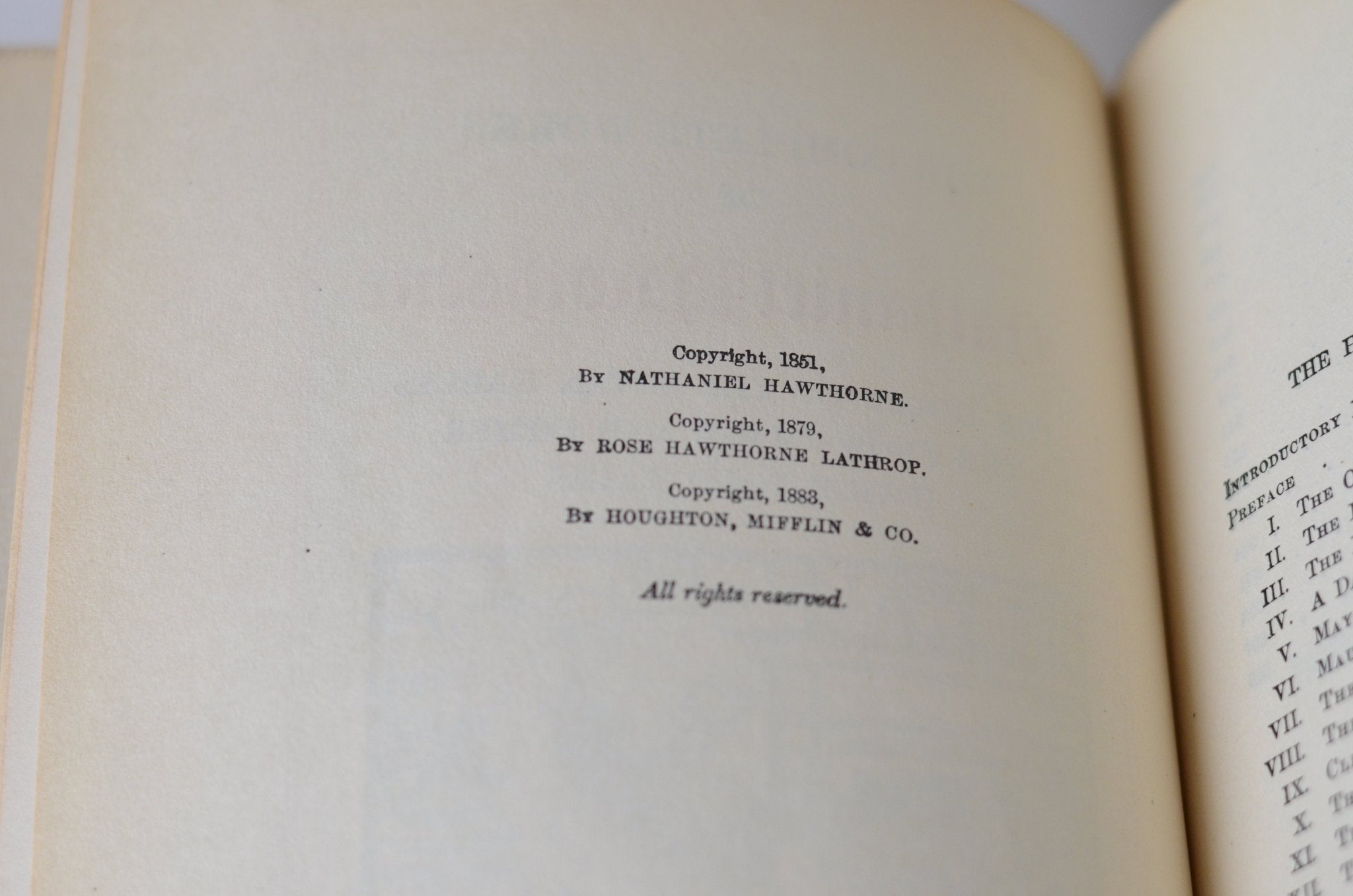 Antique Leather Bound Book Decor - Brown, Nathaniel Hawthorne 1909 - Brookfield Books