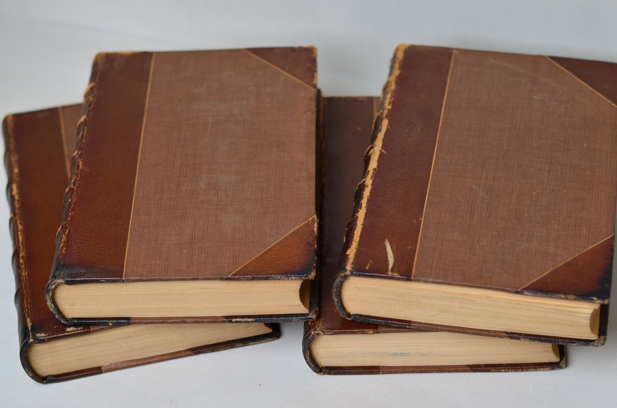 Antique Leather Bound Book Decor - Brown, Nathaniel Hawthorne 1909 - Brookfield Books