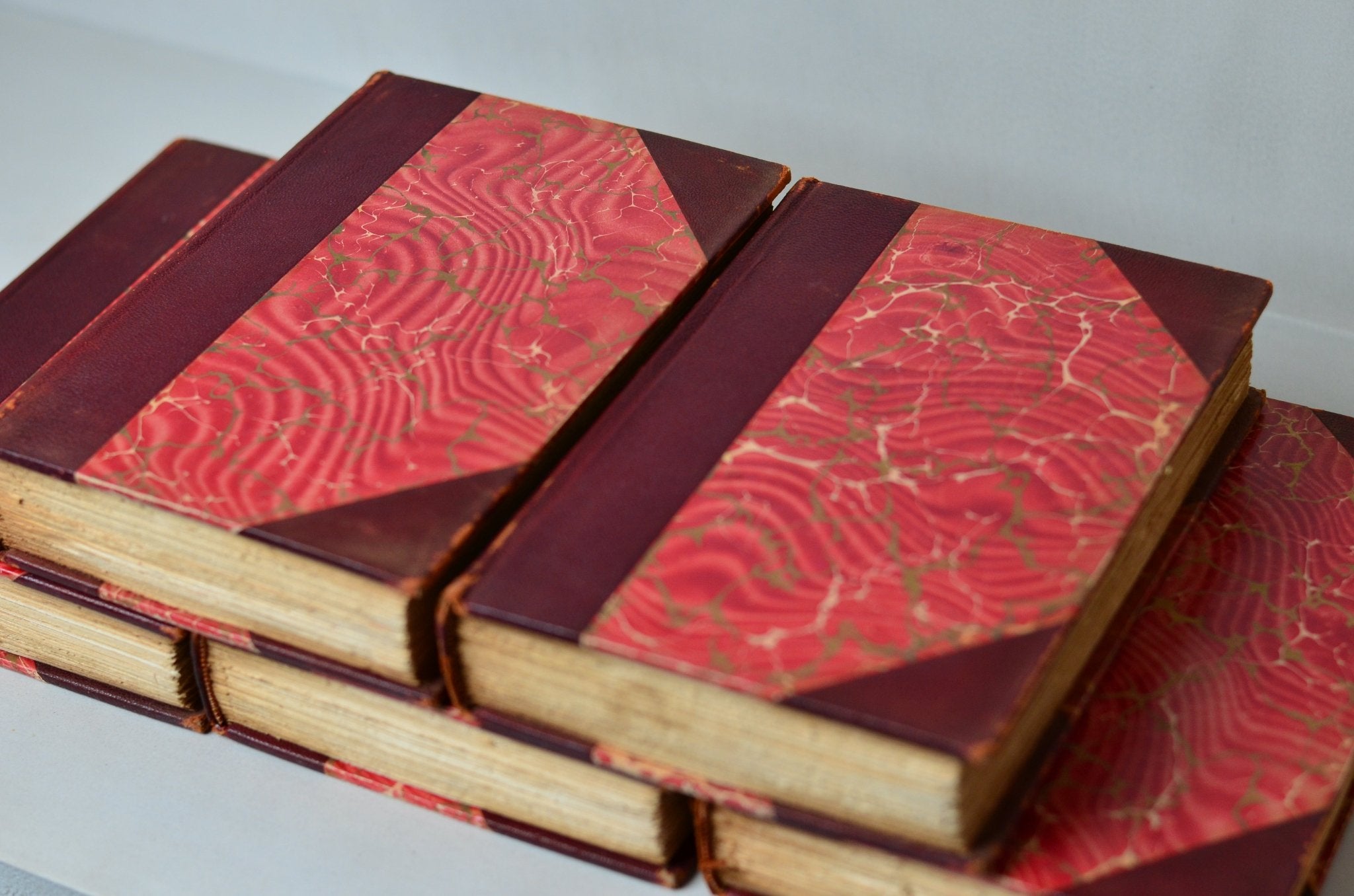 Antique Leather Bound Book Decor - Maroon, Shakespeare, Floral - Brookfield Books