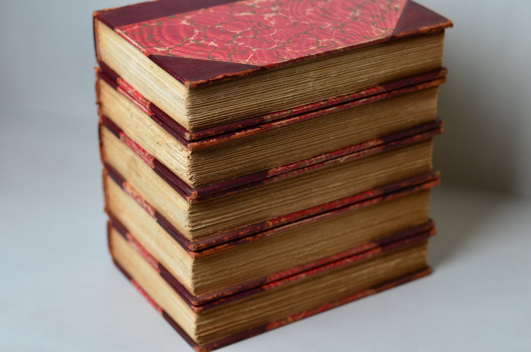 Antique Leather Bound Book Decor - Maroon, Shakespeare, Floral - Brookfield Books