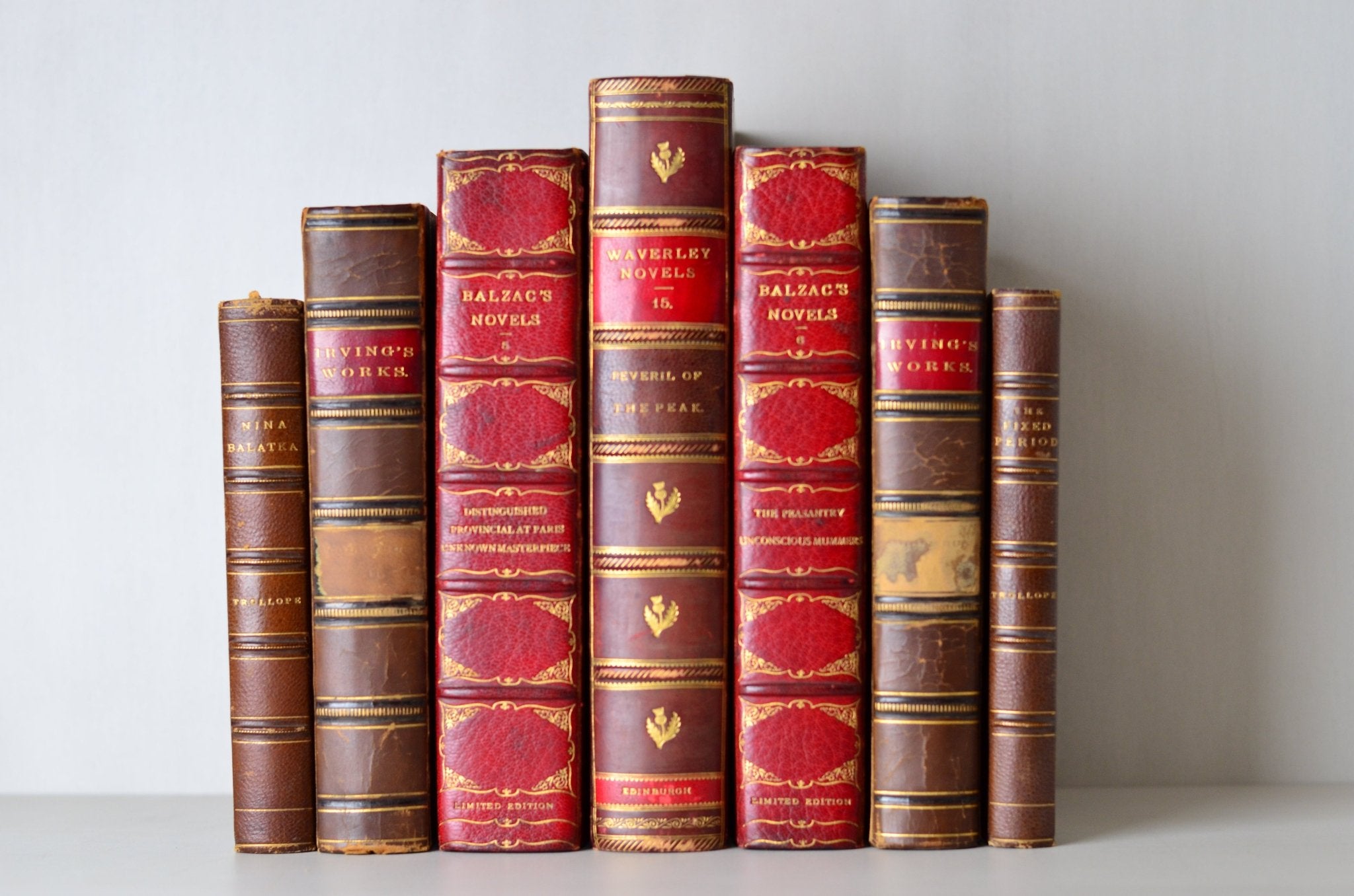 Antique Leather Bound Book Décor - Red Velvet Chocolate, Washington Irving - Brookfield Books