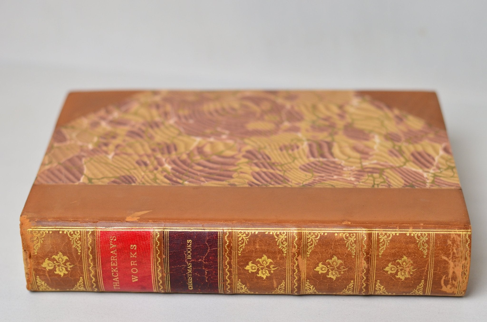 Antique Leather Bound Christmas Stories by William Makepeace Thackeray 1903 - Brookfield Books