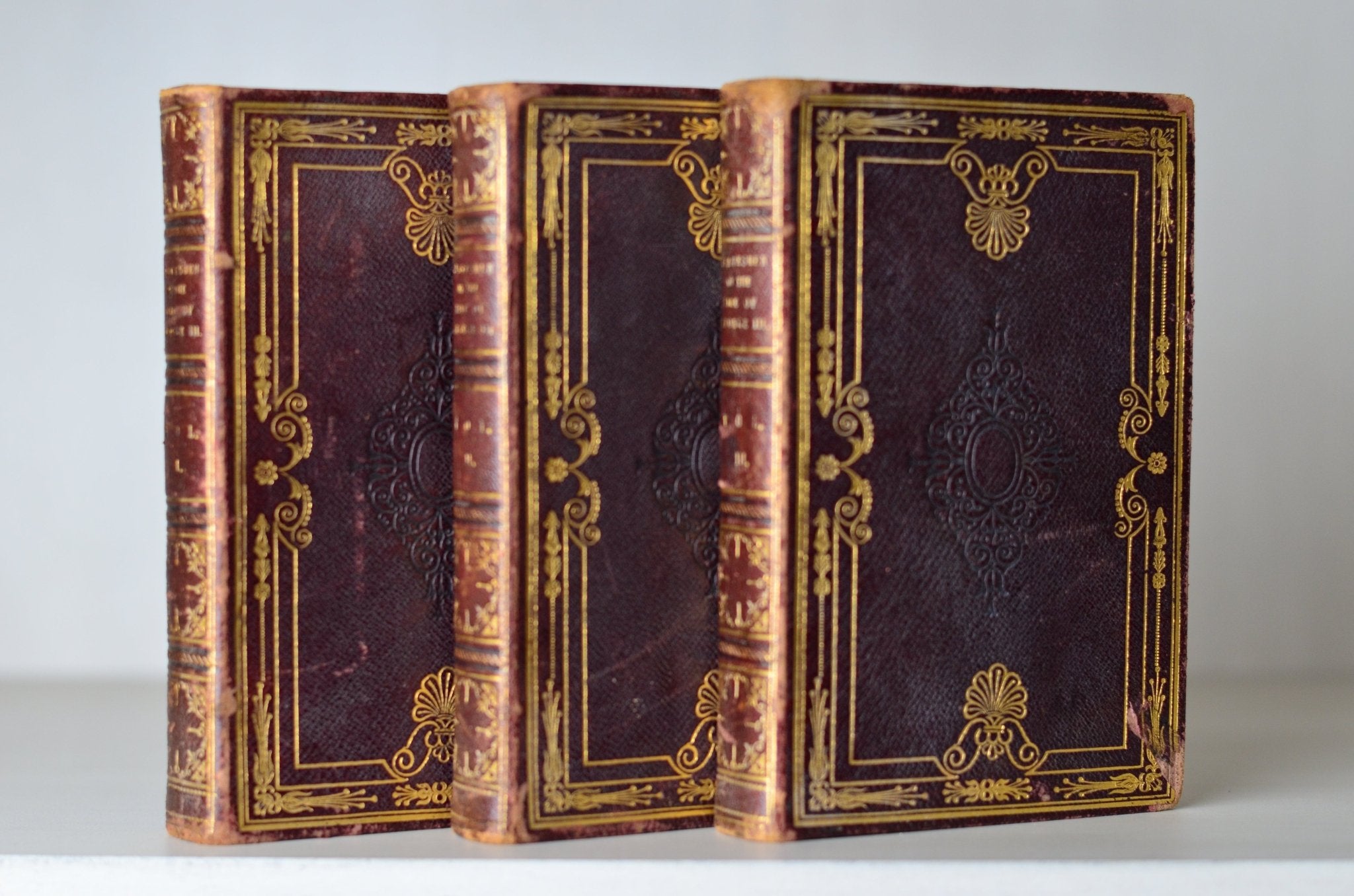 Antique Leather Bound Decorative Binding Statesmen in the Time of George III by Henry Lord Brougham 1853 - Brookfield Books