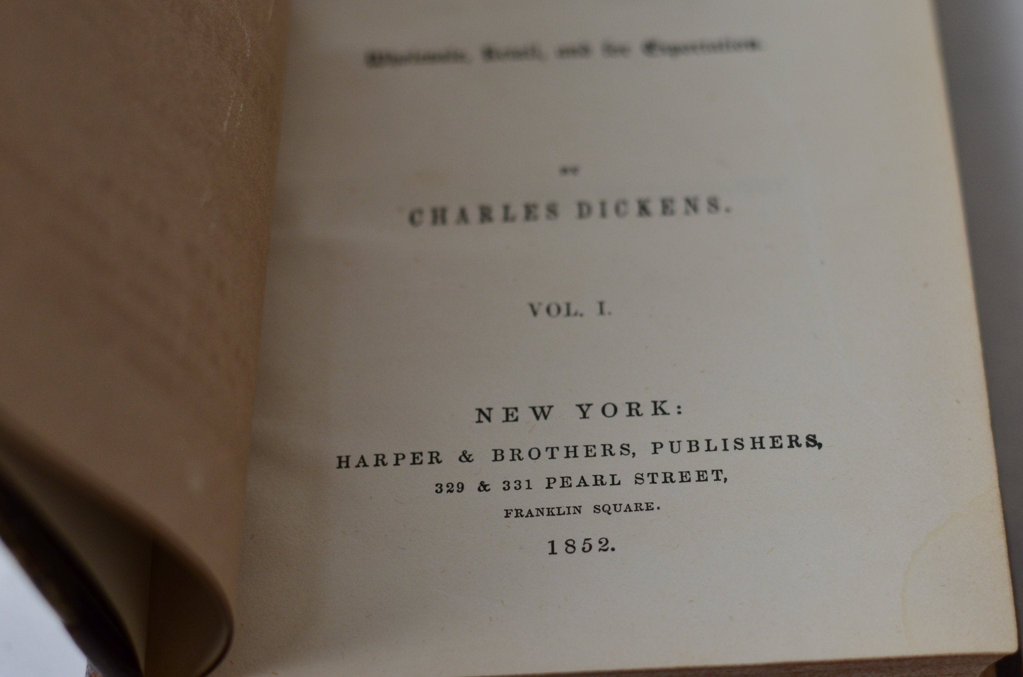 Antique Leather Bound Dombey and Son by Charles Dickens 1852 - Brookfield Books