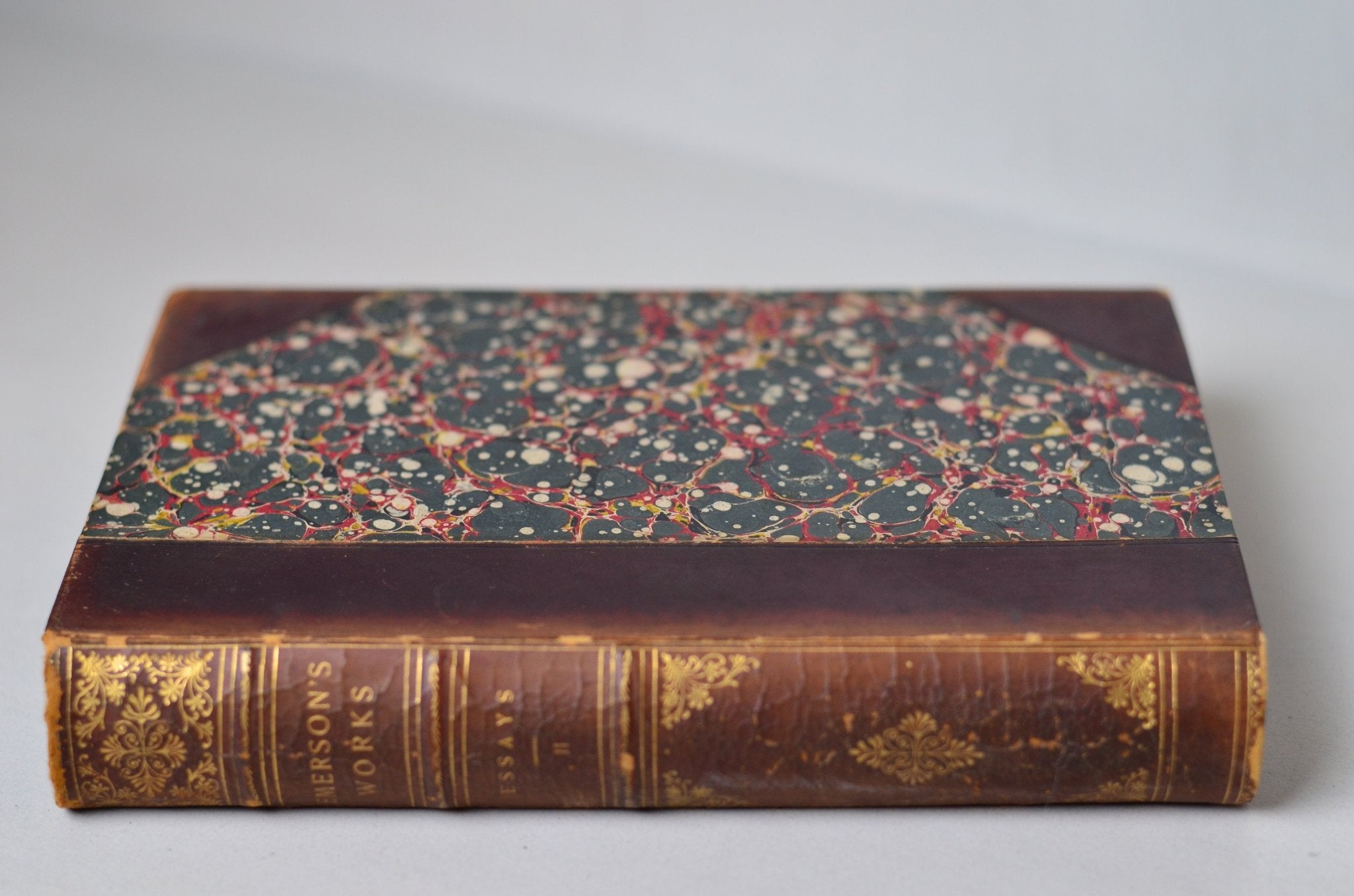 Antique Leather Bound Essays Second Series by Ralph Waldo Emerson 1887 - The Poet - Brookfield Books