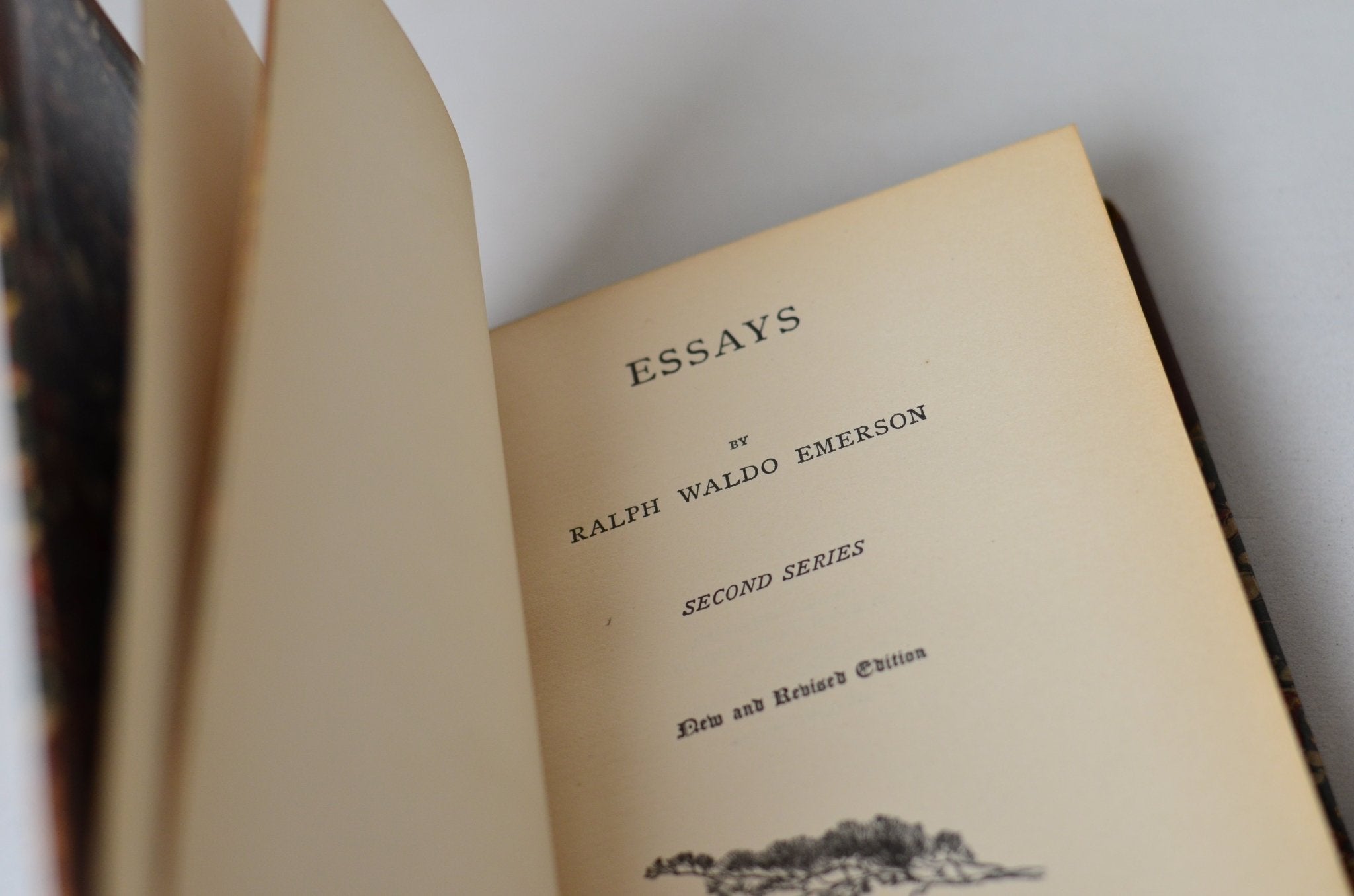 Antique Leather Bound Essays Second Series by Ralph Waldo Emerson 1887 - The Poet - Brookfield Books