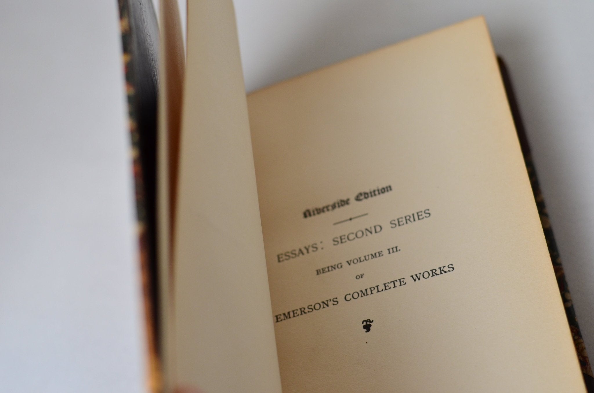 Antique Leather Bound Essays Second Series by Ralph Waldo Emerson 1887 - The Poet - Brookfield Books