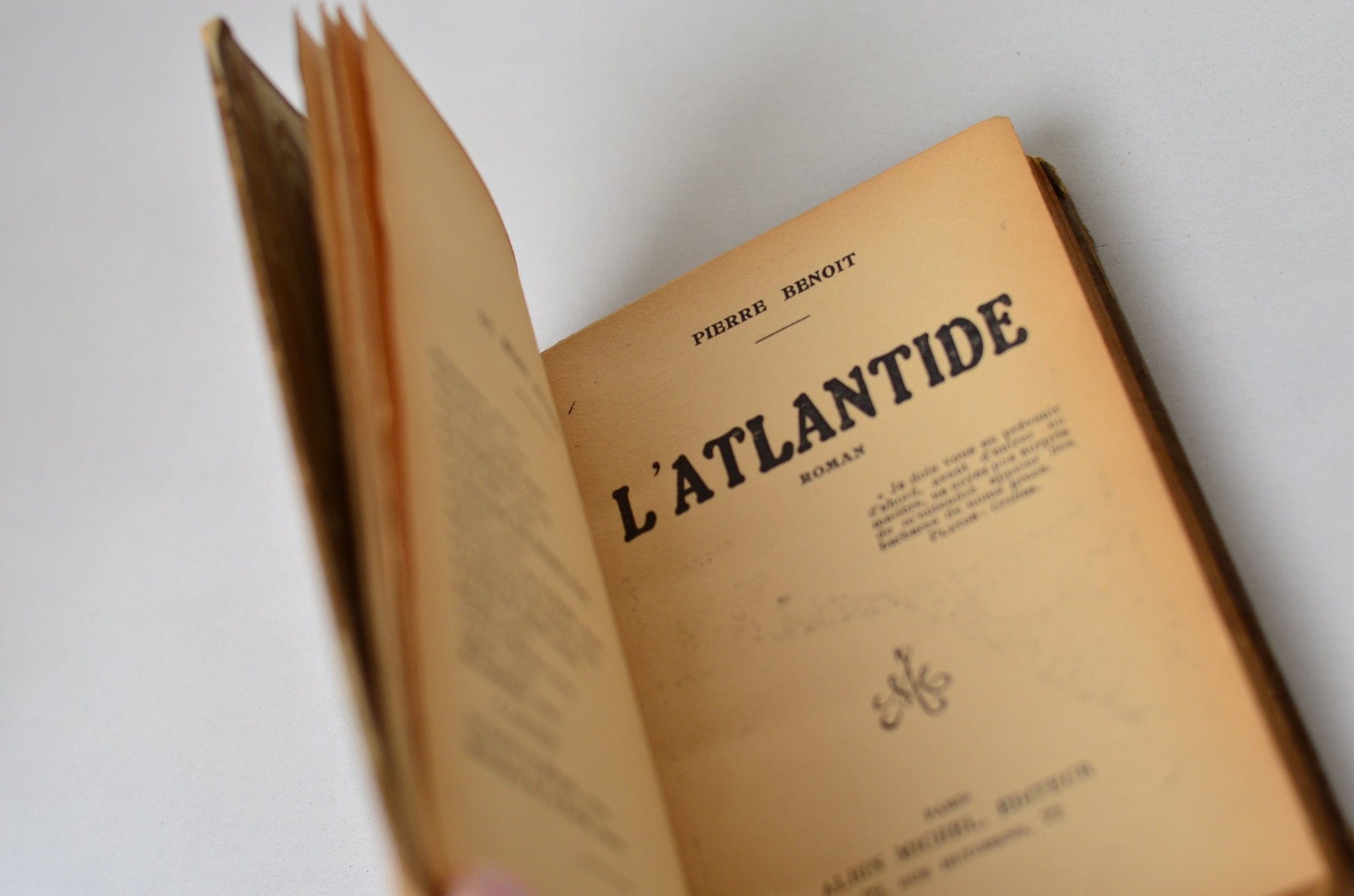 Antique Leather Bound L'Atlantide by Pierre Benoit 1920 - French - Brookfield Books