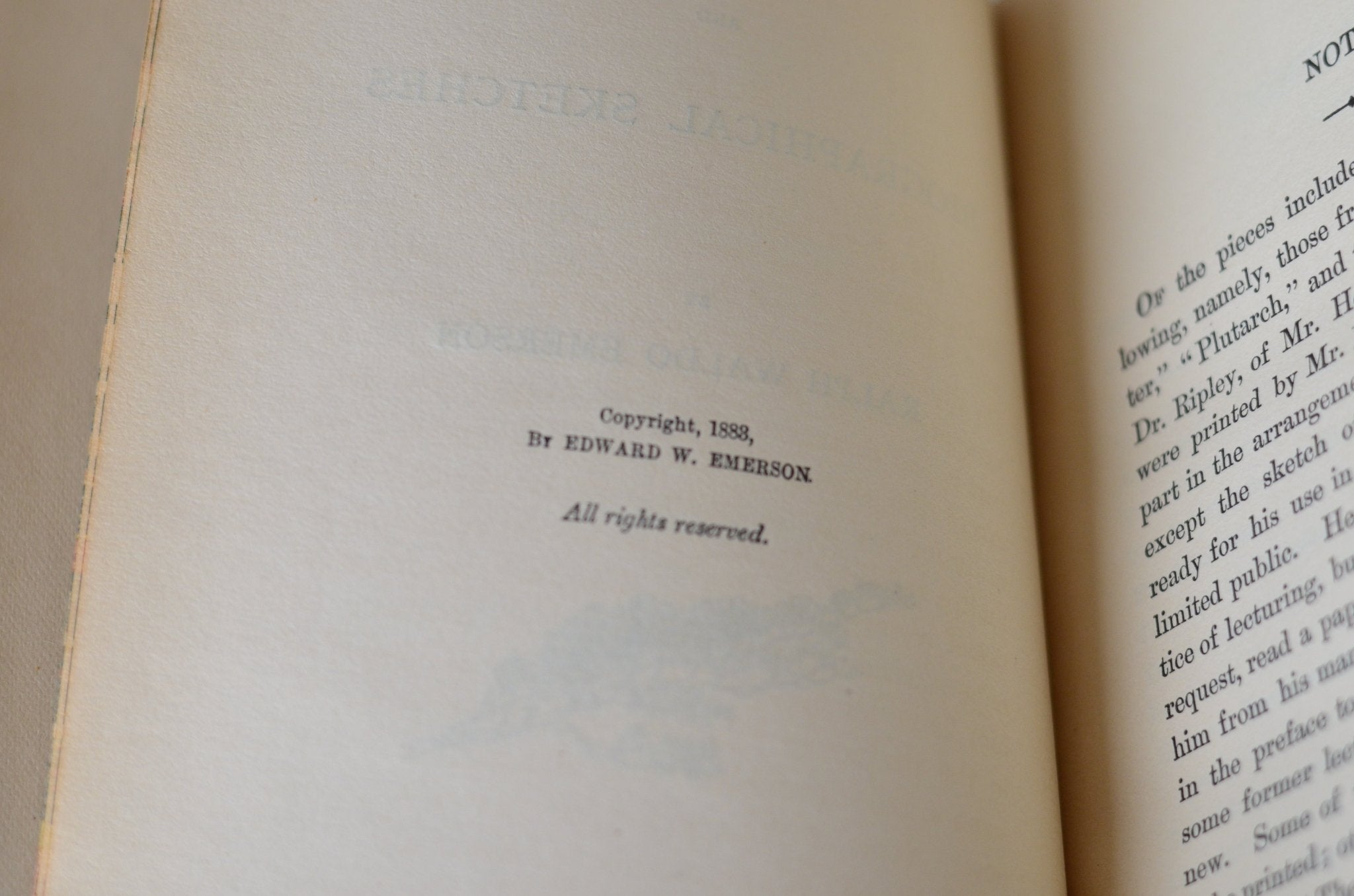 Antique Leather Bound Lectures & Biographical Sketches by Ralph Waldo Emerson 1887 - Henry David Thoreau - Brookfield Books