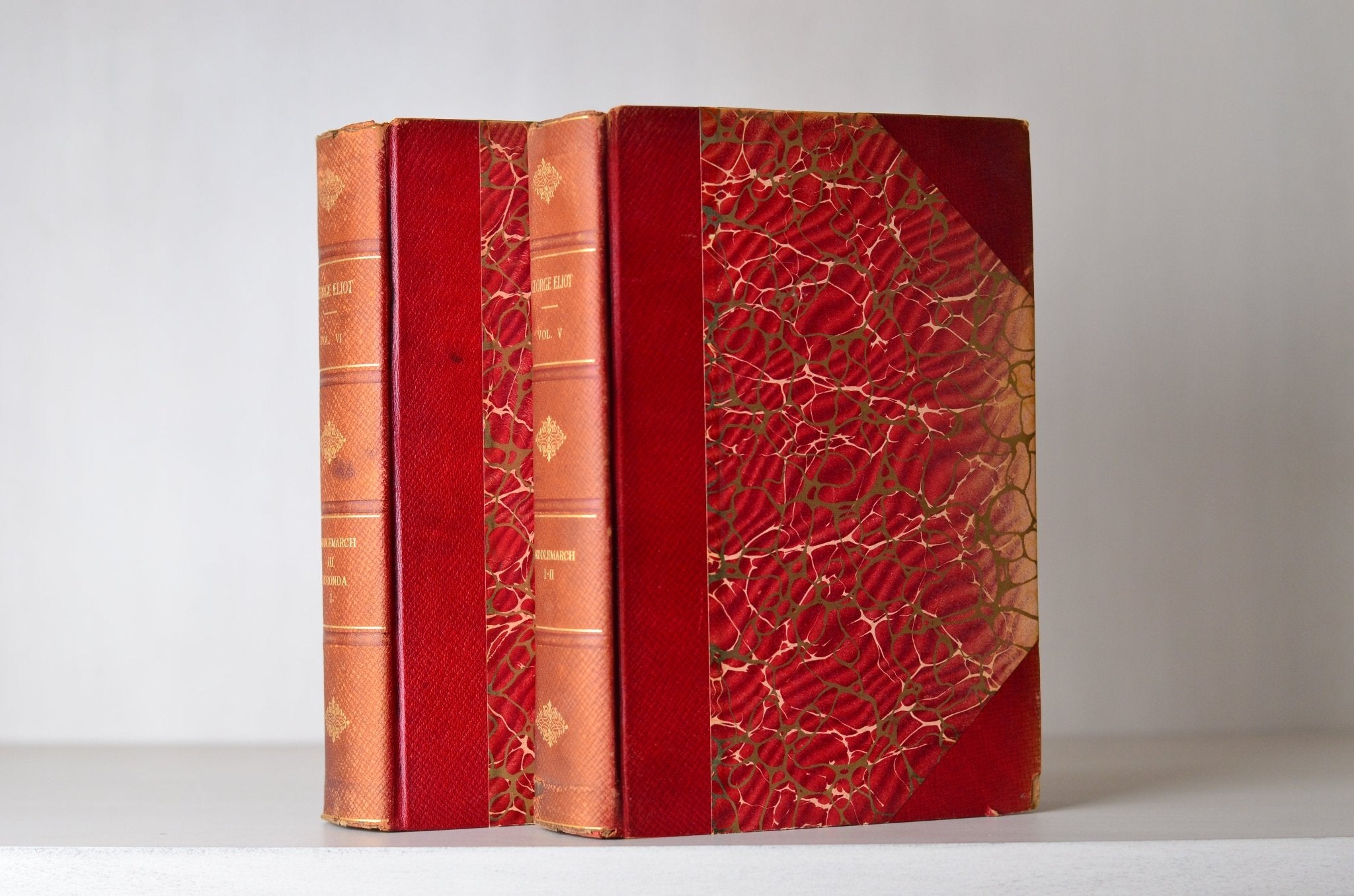 Antique Leather Bound Middlemarch by George Eliot c. 1890 - Brookfield Books