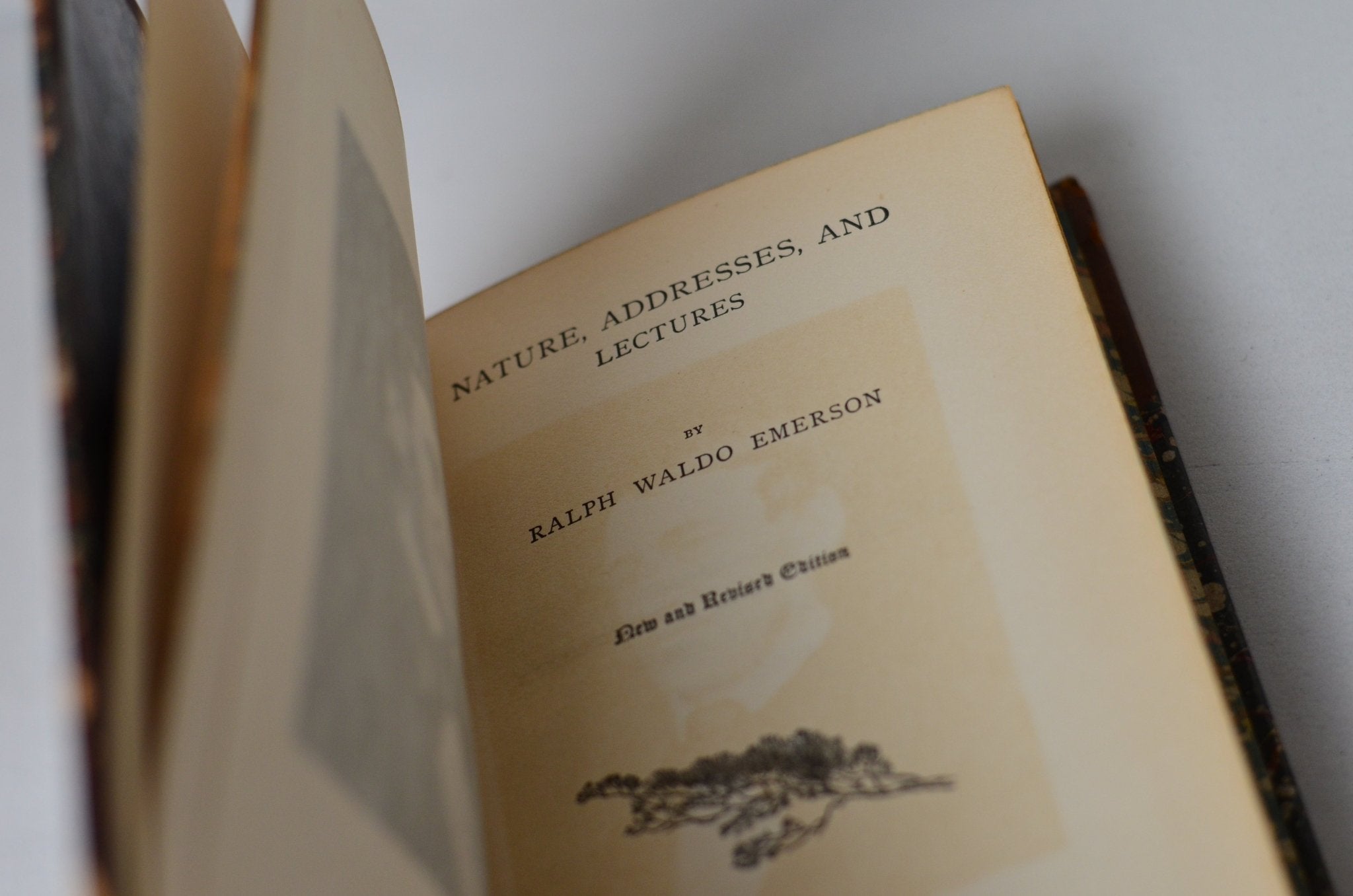 Antique Leather Bound Nature, Addresses & Lectures by Ralph Waldo Emerson 1883 - Brookfield Books