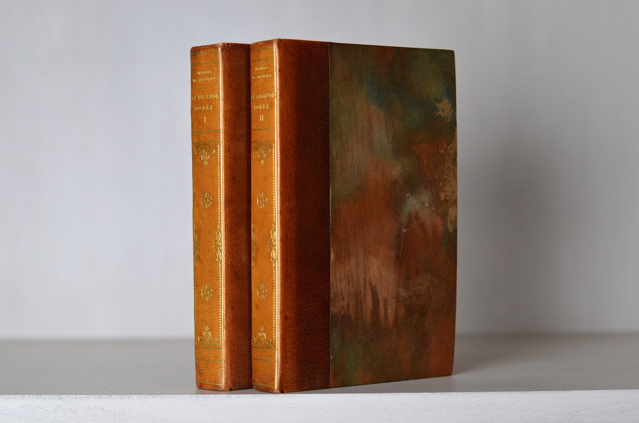 Antique Leather Bound The Golden Legend by Jacobus de Voragine - French - Brookfield Books