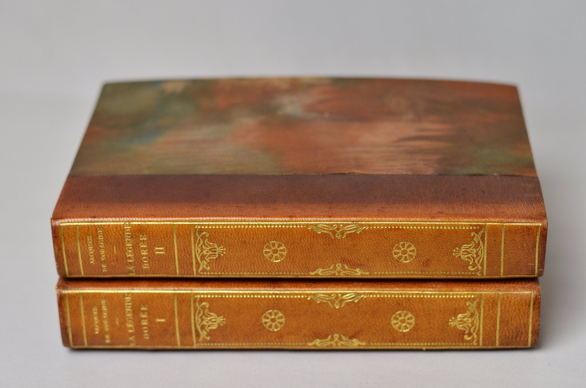 Antique Leather Bound The Golden Legend by Jacobus de Voragine - French - Brookfield Books