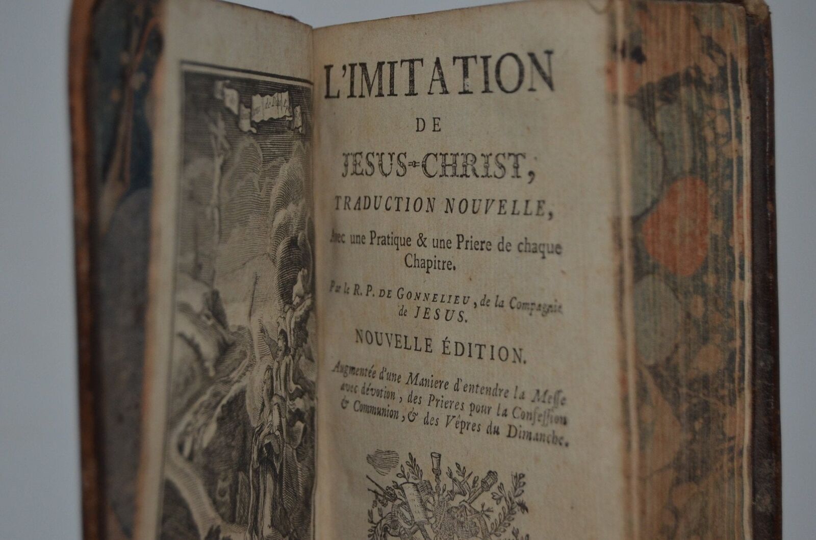 Antique Leather Bound The Imitation of Christ by Thomas a Kempis 1778 - French - Brookfield Books