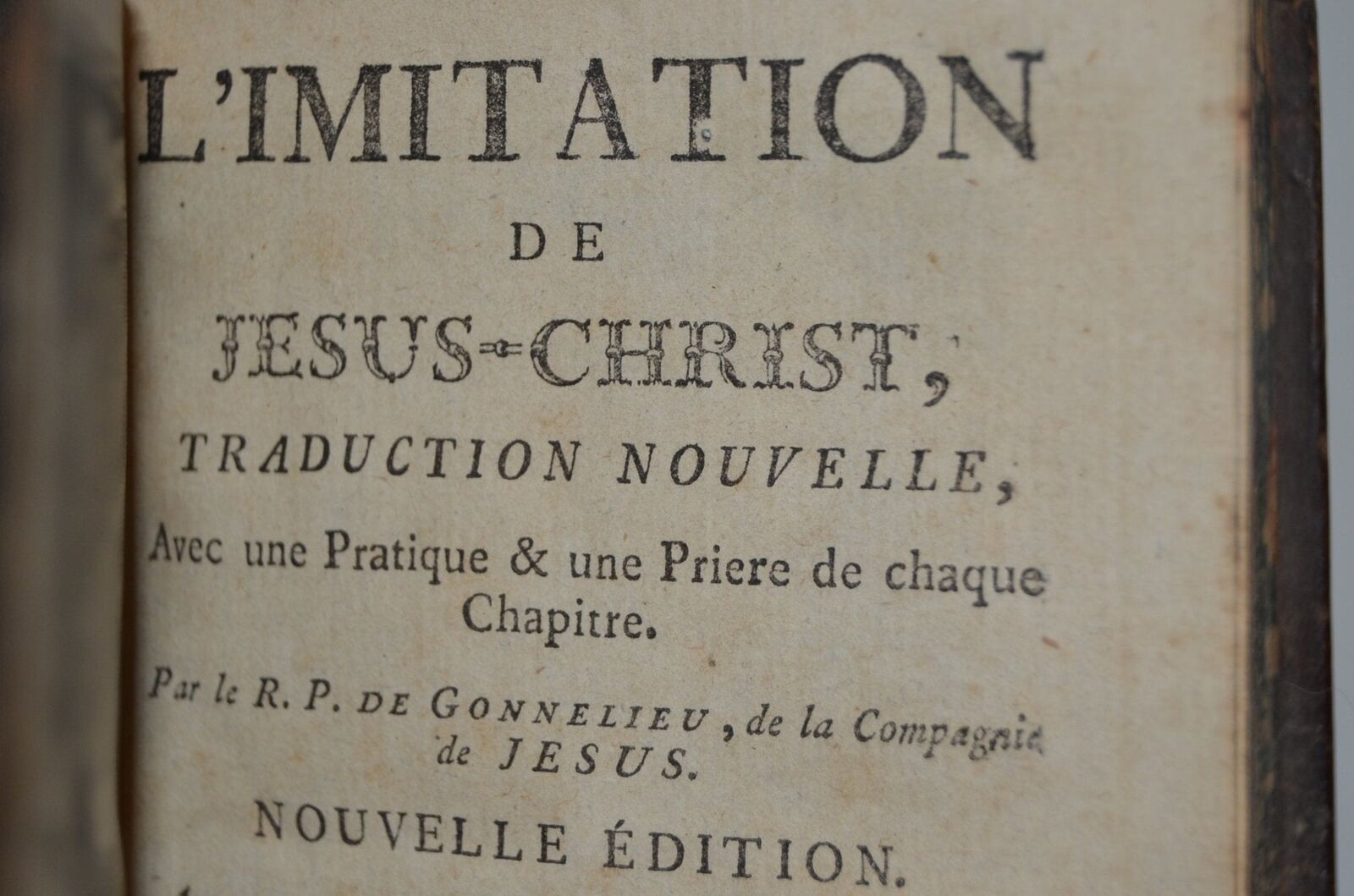 Antique Leather Bound The Imitation of Christ by Thomas a Kempis 1778 - French - Brookfield Books