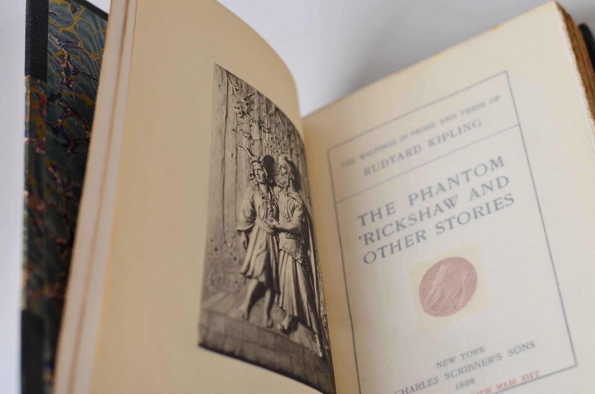 Antique Leather Bound The Phantom Rickshaw by Rudyard Kipling 1898 - Brookfield Books