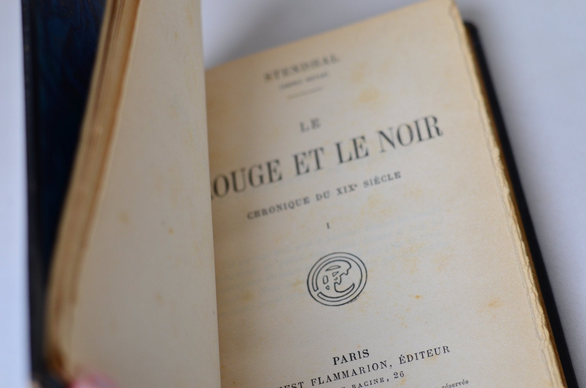 Antique Leather Bound The Red and the Black by Stendhal - c. 1925, French - Brookfield Books