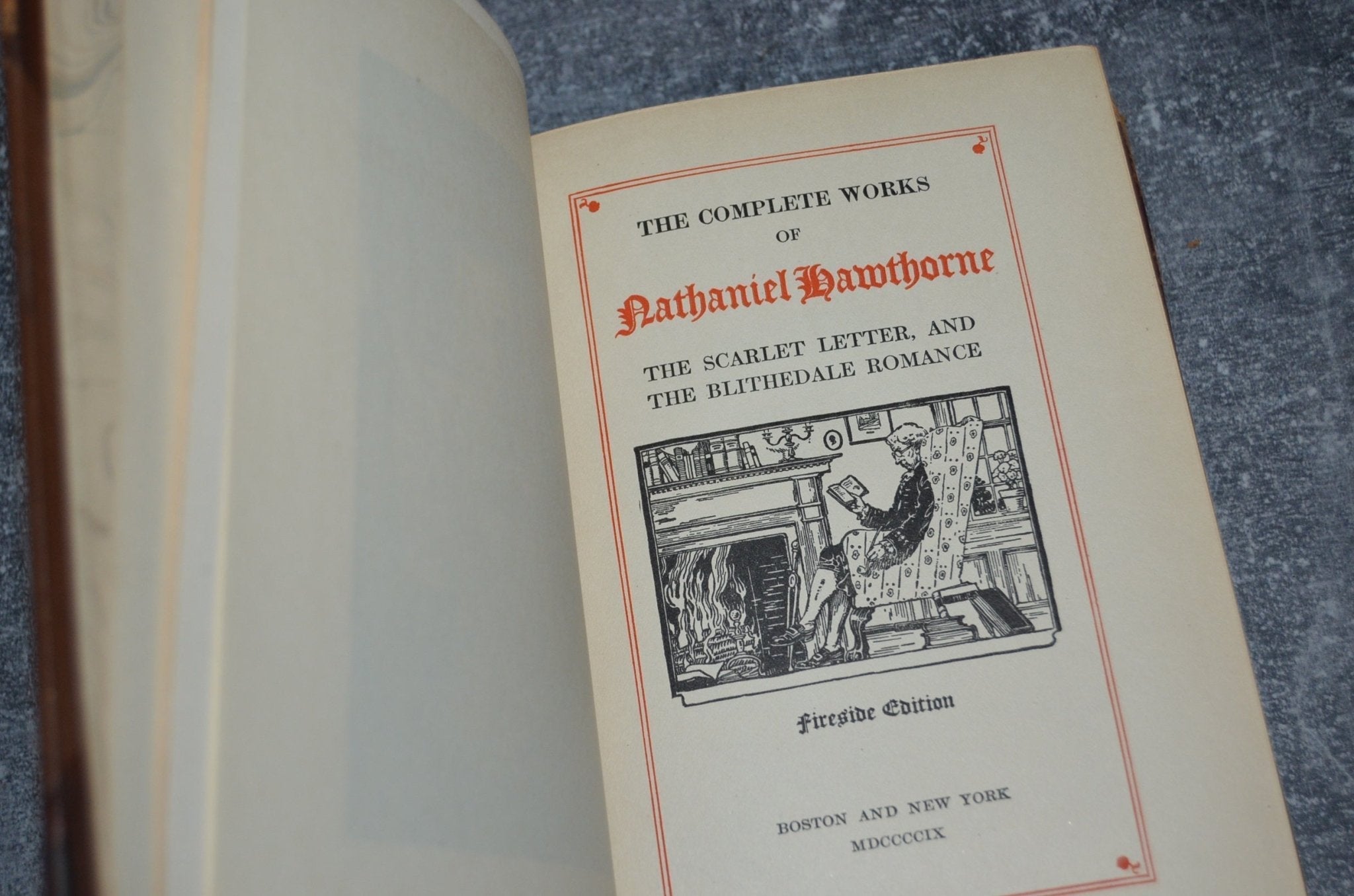 Antique Leather Bound The Scarlett Letter by Nathaniel Hawthorne 1909 - Brookfield Books