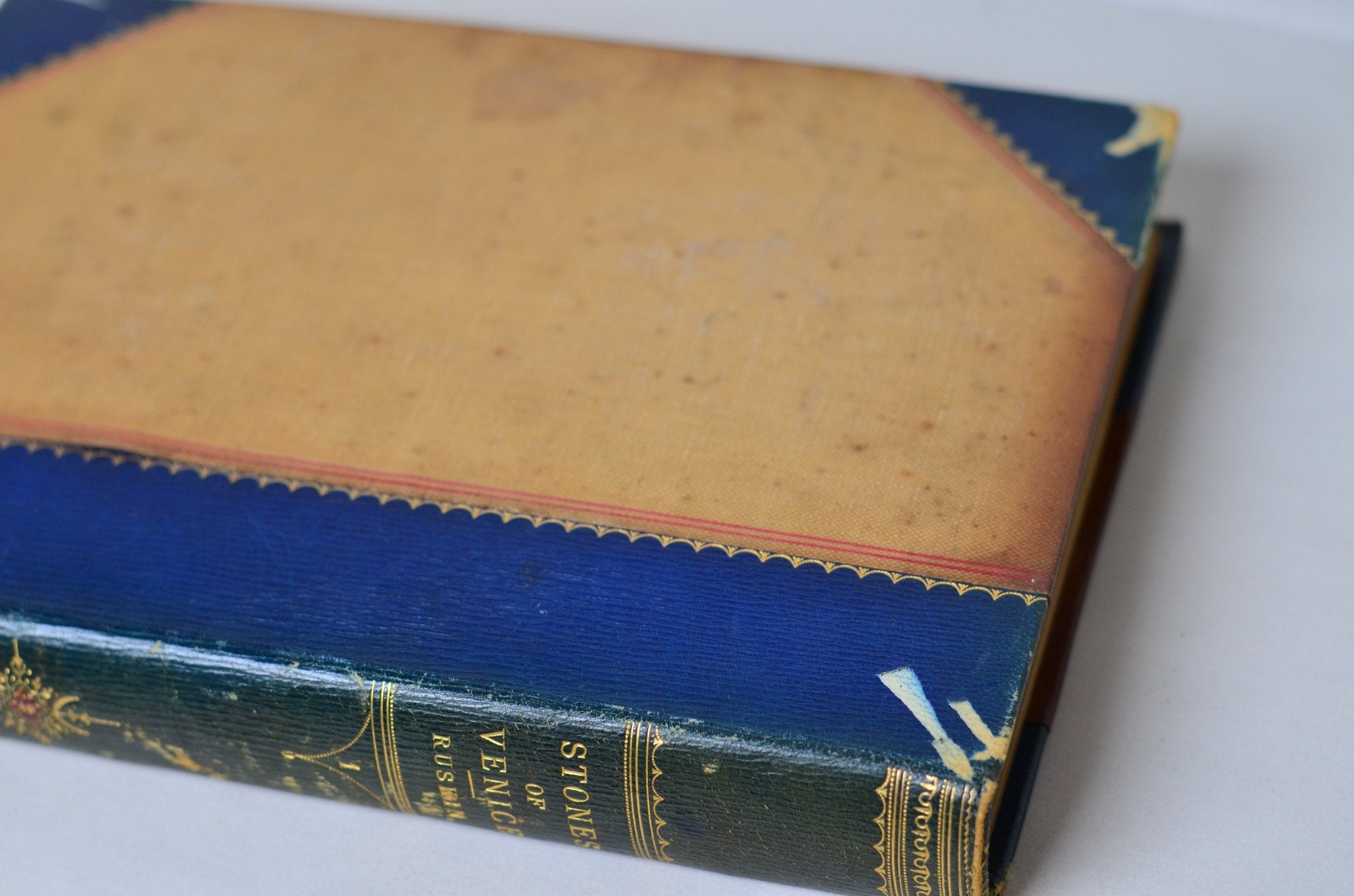 Antique Leather Bound Works of John Ruskin 1886 - Modern Painters, Stones of Venice, Architecture – Oversize - Brookfield Books