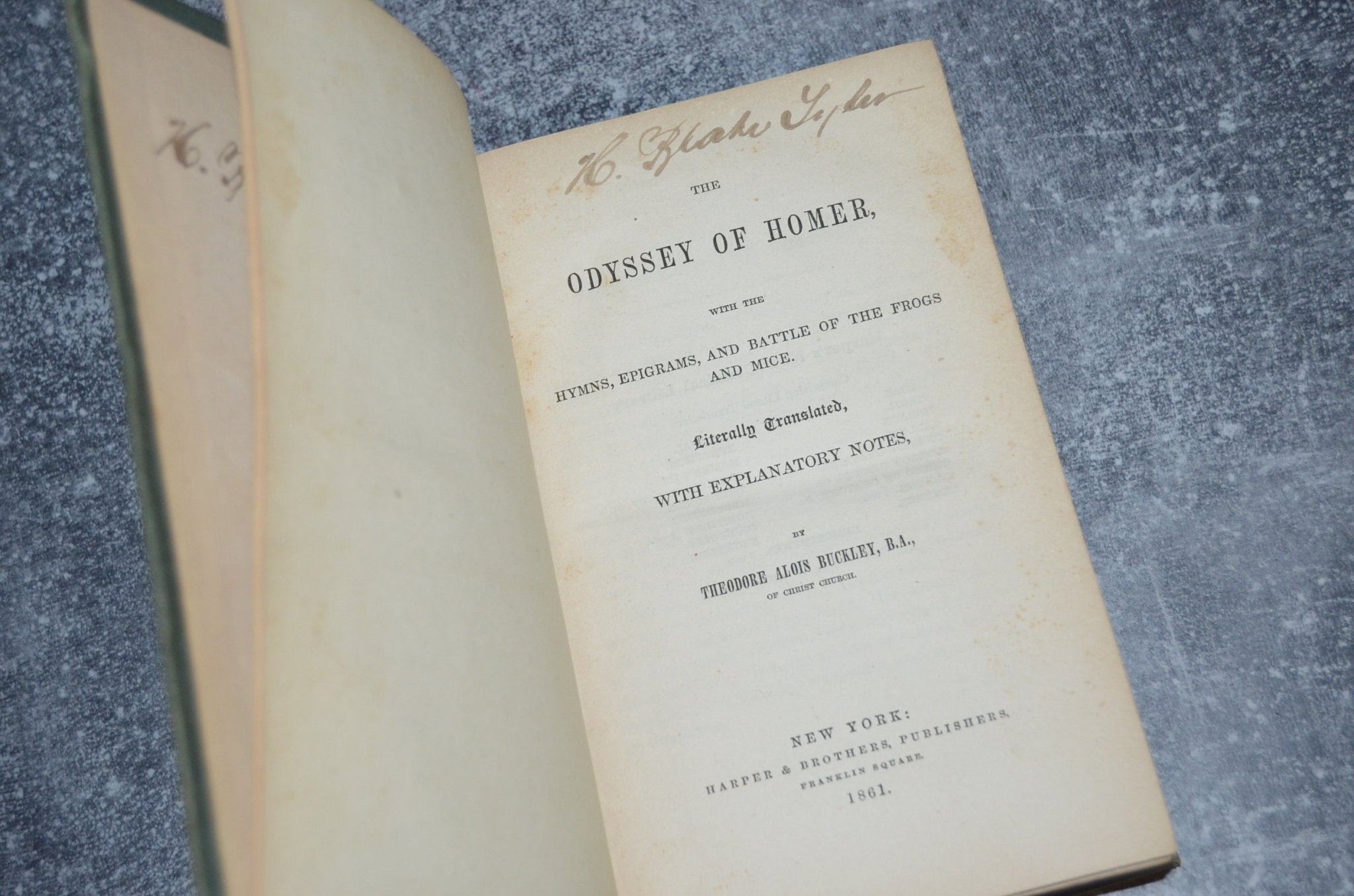 Antique The Odyssey of Homer 1861 - Brookfield Books