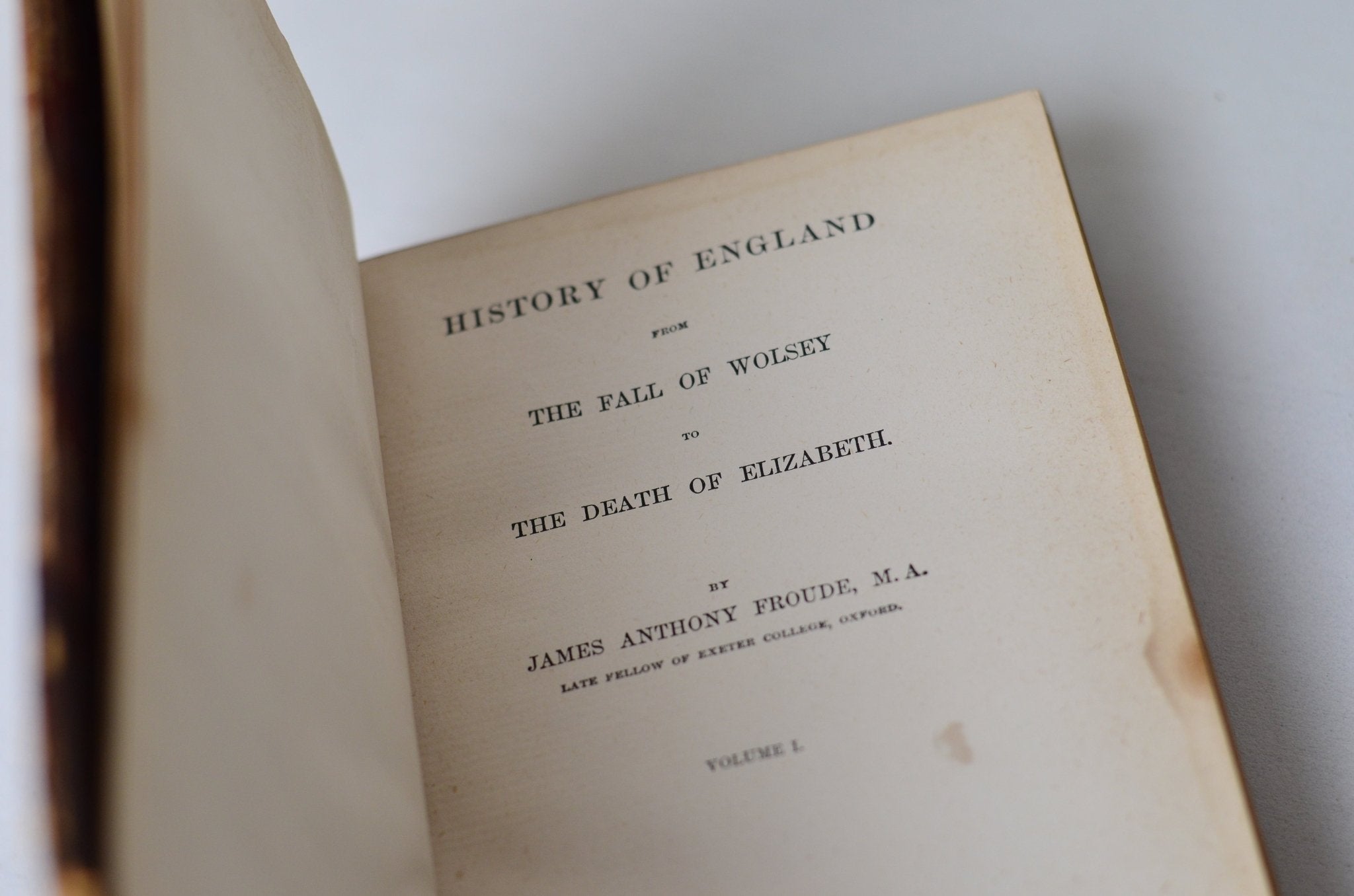 Complete Antique Leather Bound History of England by James Anthony Froude 1870 - Brookfield Books