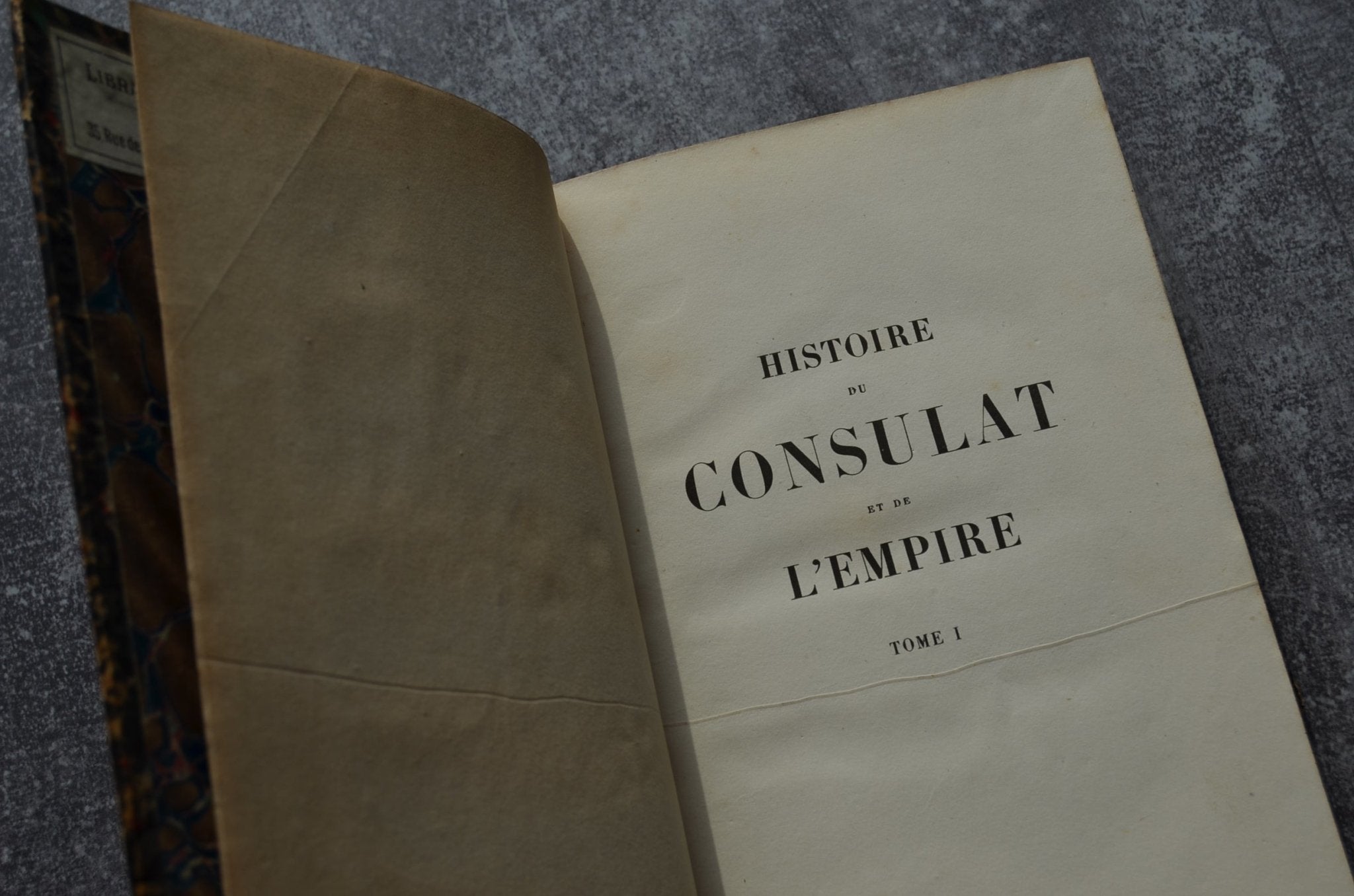 Antique Leather Bound – Histoire du Consulat et de L’Empire by M. A. Thiers 1845 – 1 Foot 4” Maroon French - Brookfield Books