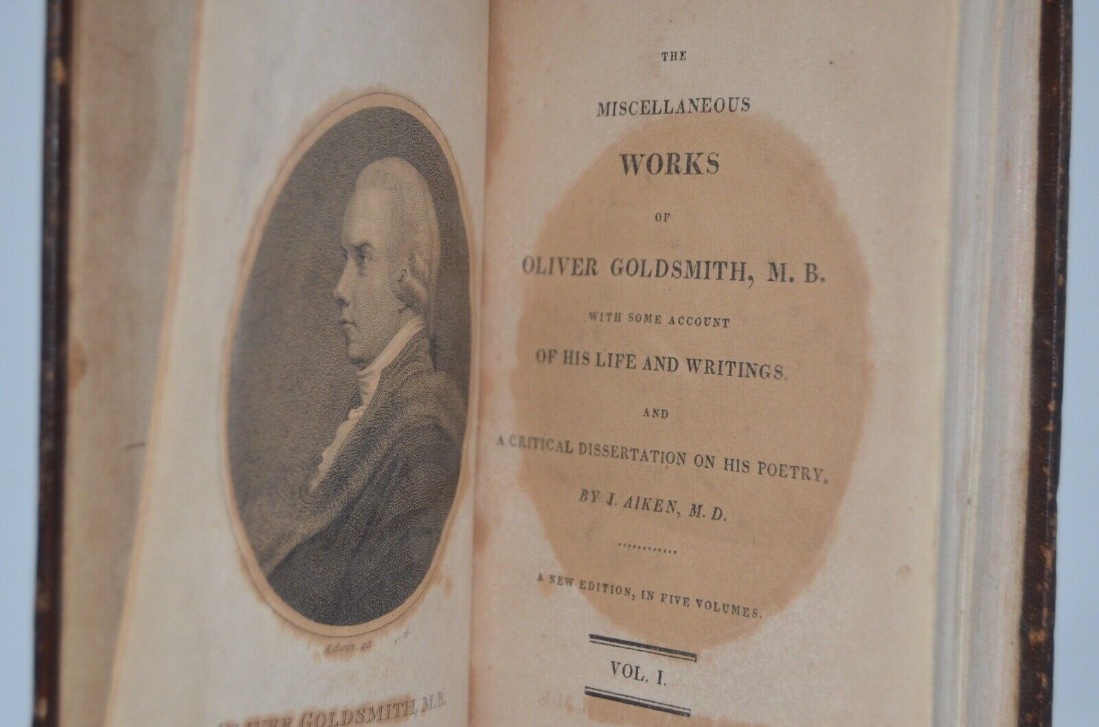 Antique Leather Bound – Works of Oliver Goldsmith – Coale & Thomas 1809 - Brookfield Books