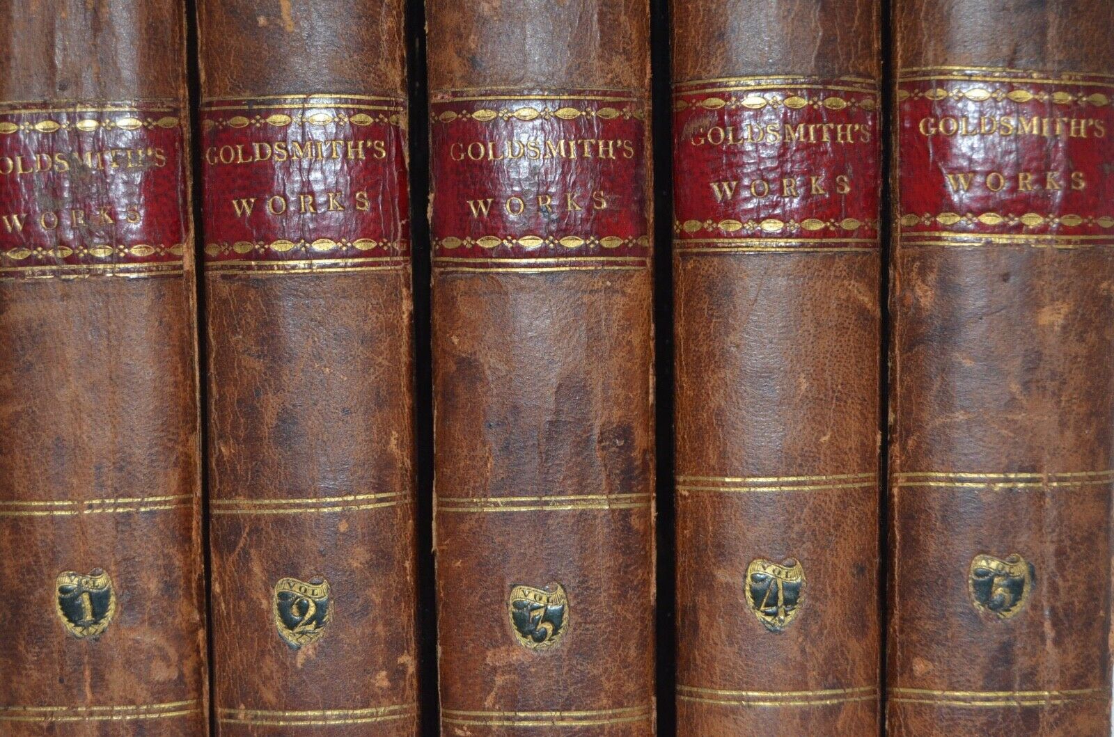 Antique Leather Bound – Works of Oliver Goldsmith – Coale & Thomas 1809 - Brookfield Books